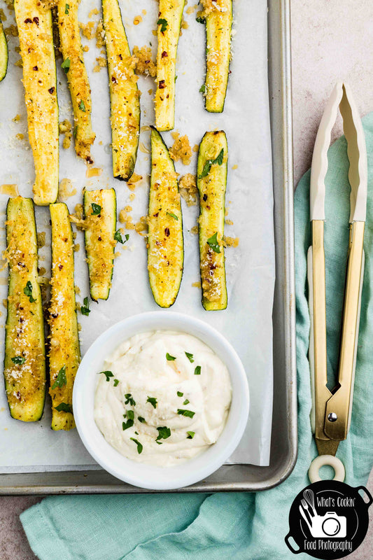 Sheet Pan Parmesan Zucchini with Hot Honey