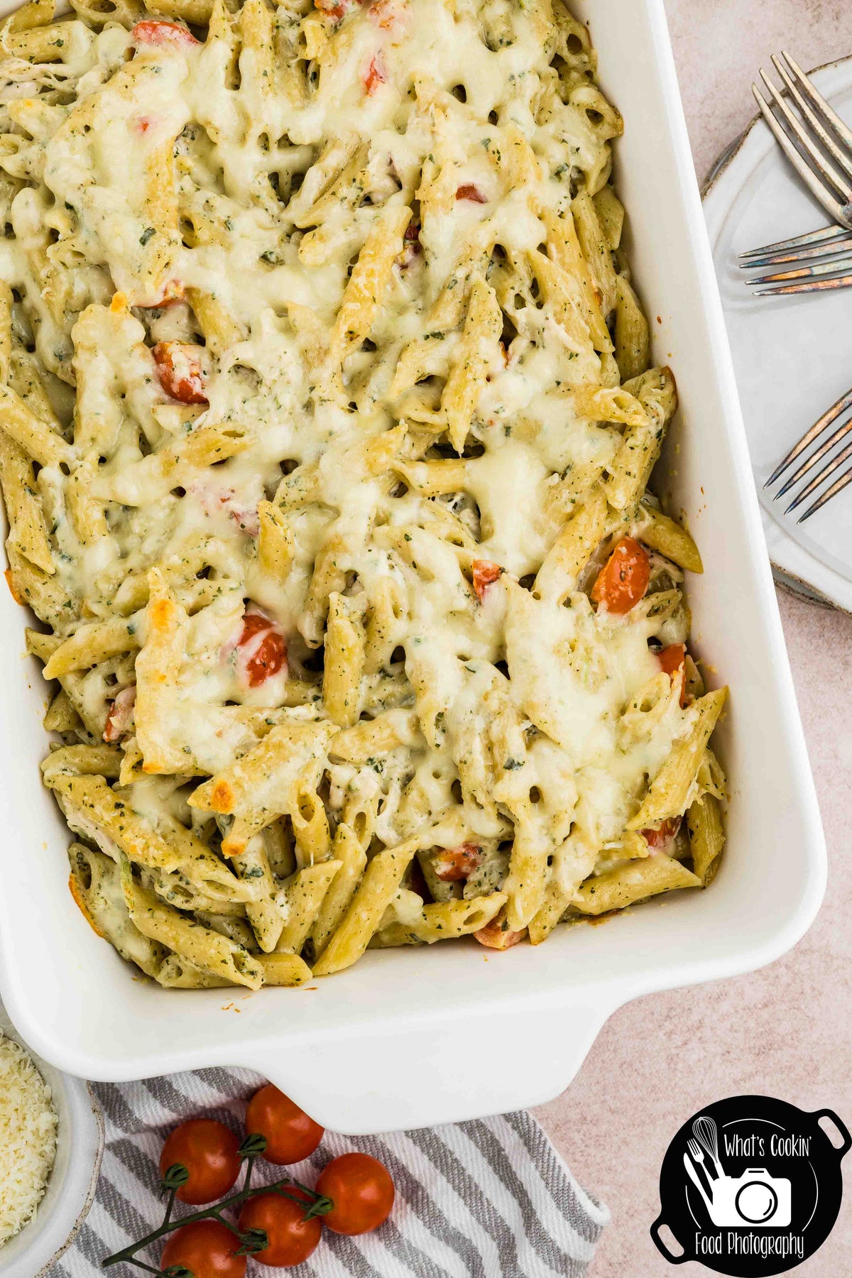 Basil Pesto Pasta Bake