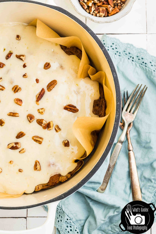 Dutch Oven Pumpkin Sticky Bun Cobbler