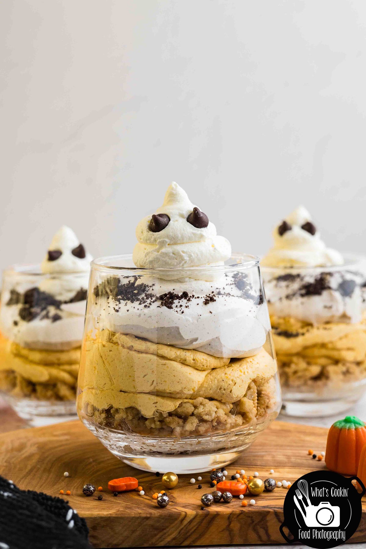 No Bake Pumpkin Ghost Cheesecake Cups