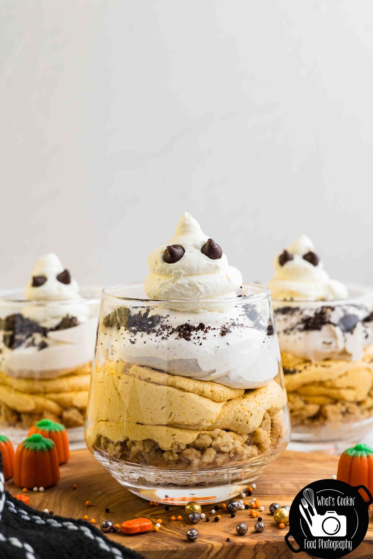No Bake Pumpkin Ghost Cheesecake Cups