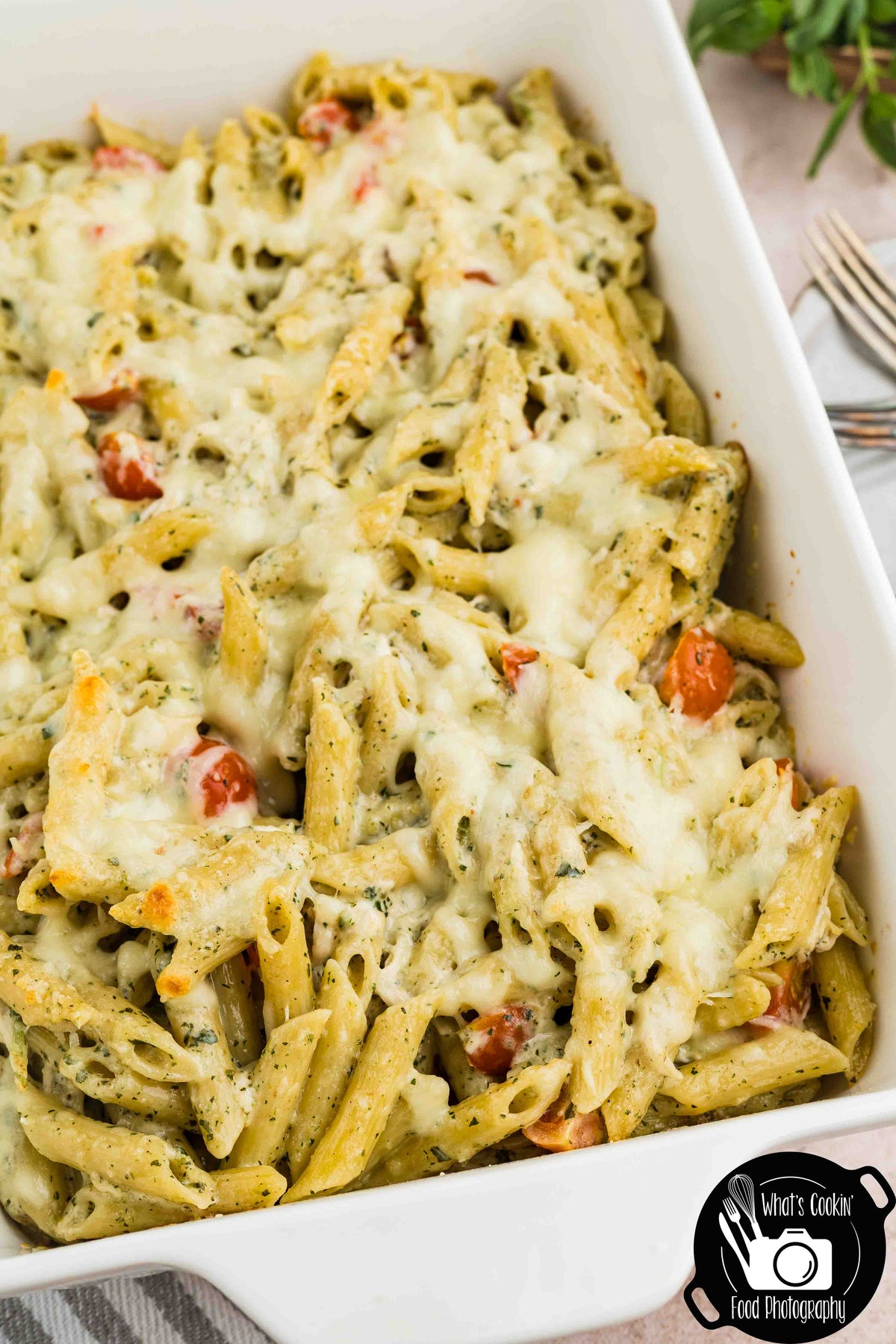 Basil Pesto Pasta Bake