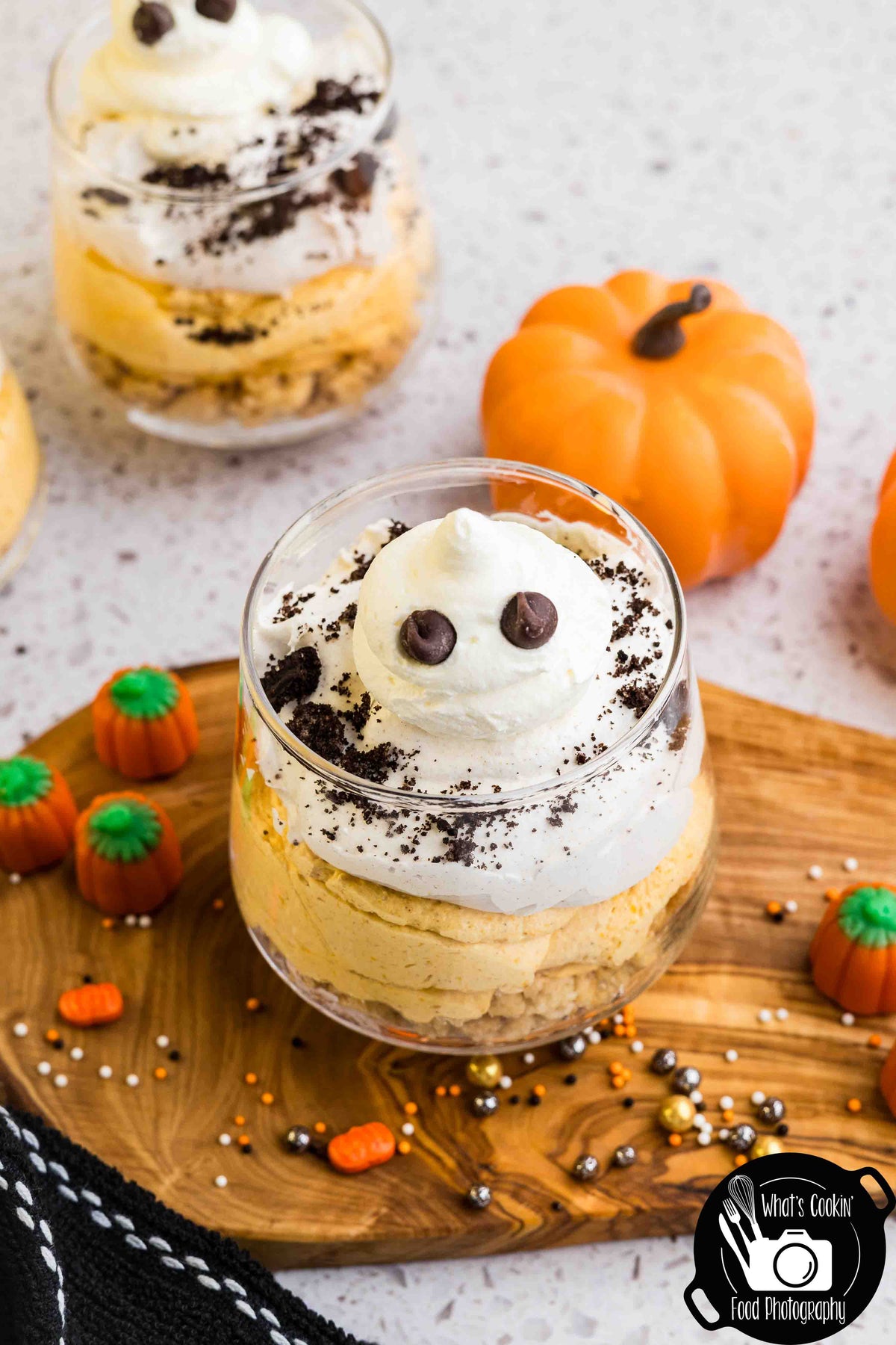 No Bake Pumpkin Ghost Cheesecake Cups