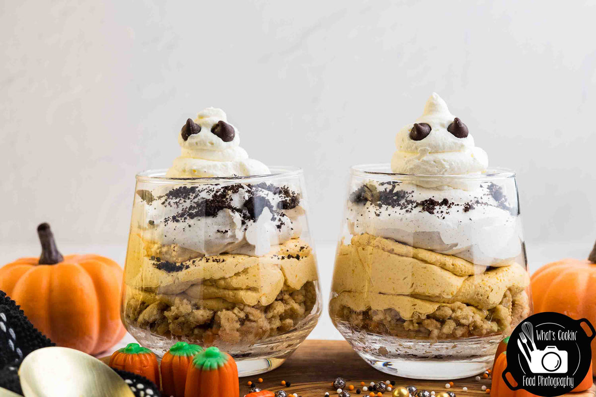 No Bake Pumpkin Ghost Cheesecake Cups