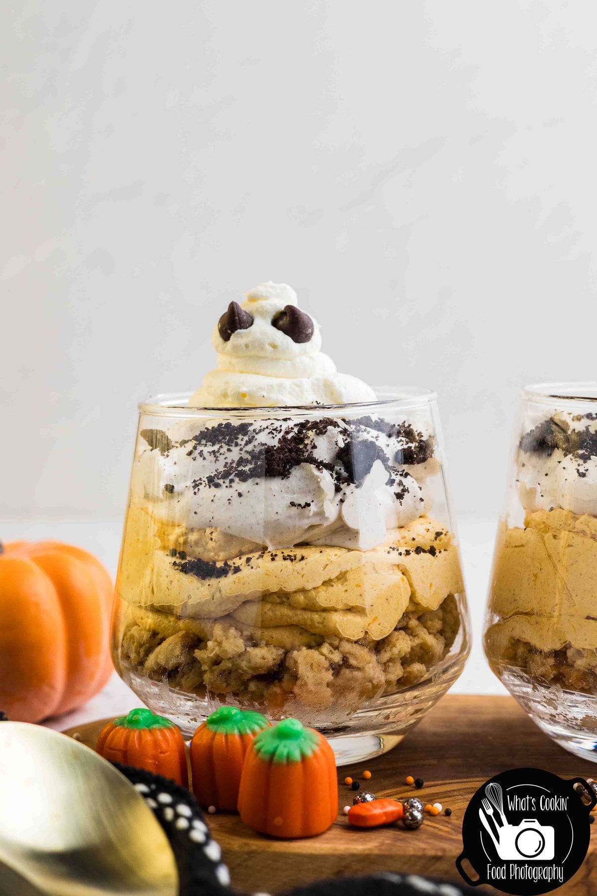 No Bake Pumpkin Ghost Cheesecake Cups
