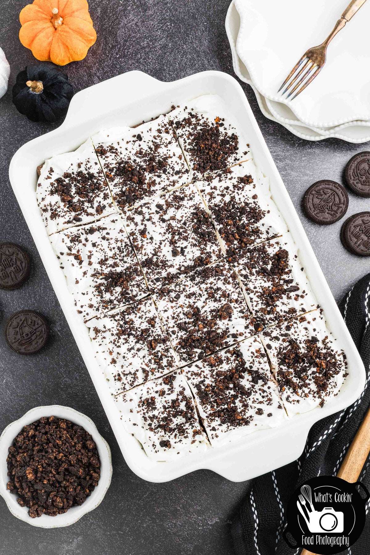 No Bake Halloween Oreo Dessert