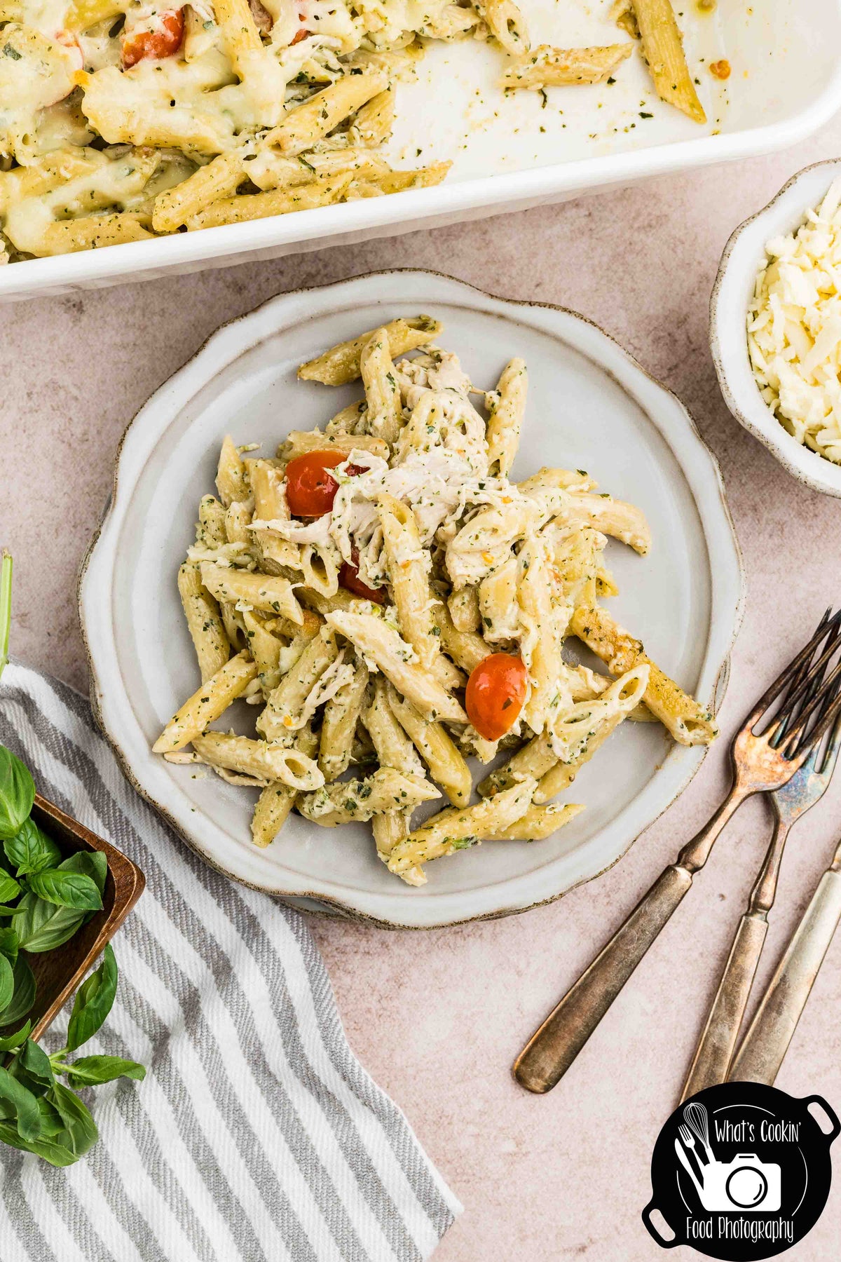 Basil Pesto Pasta Bake