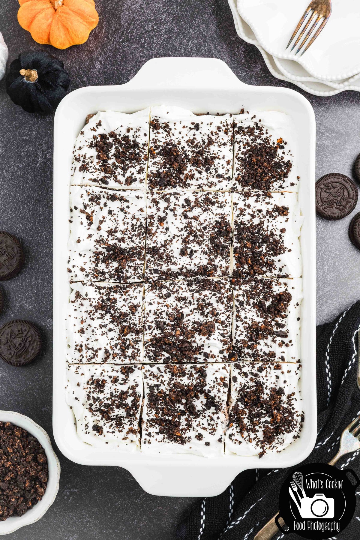 No Bake Halloween Oreo Dessert