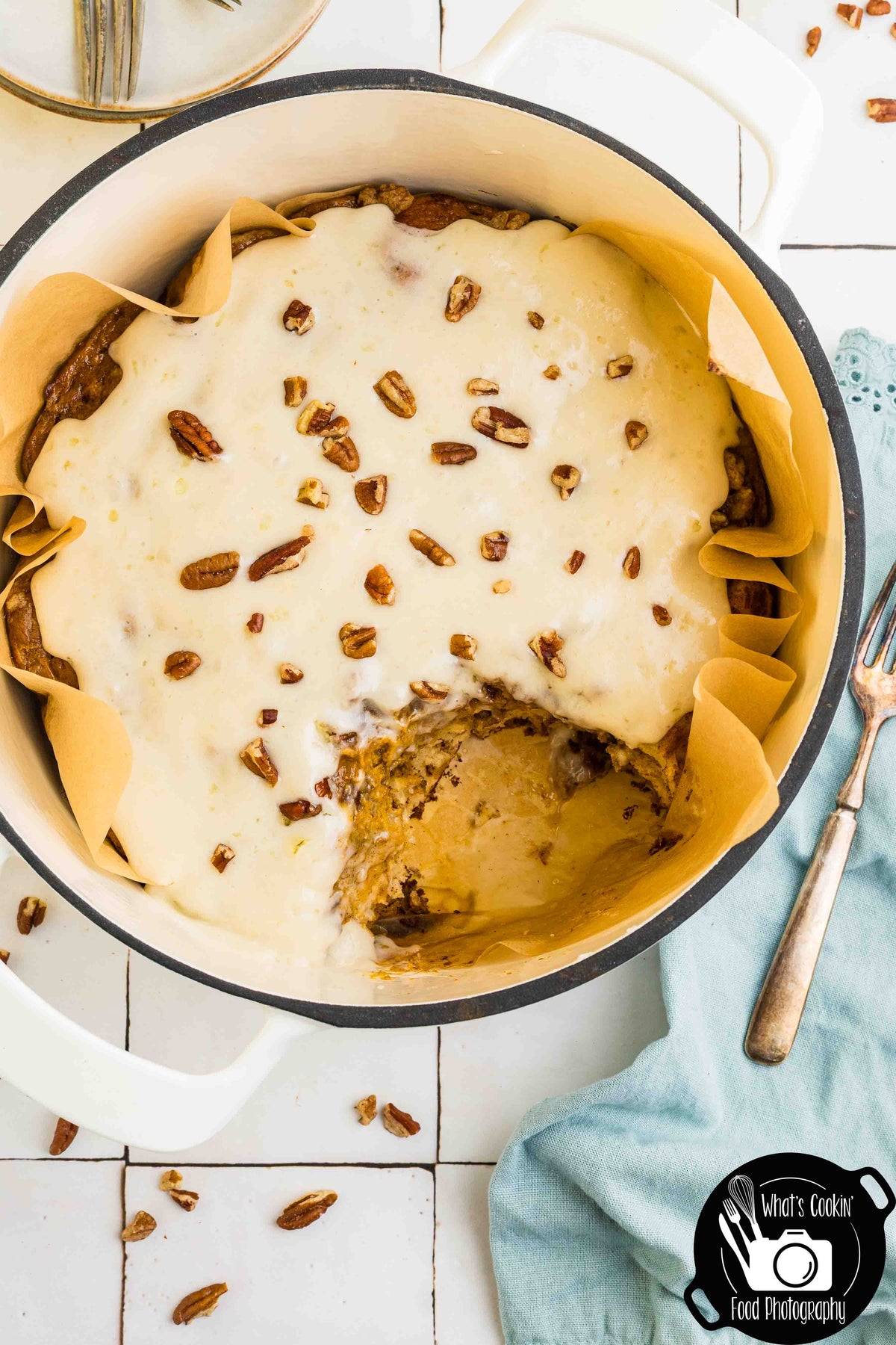 Dutch Oven Pumpkin Sticky Bun Cobbler
