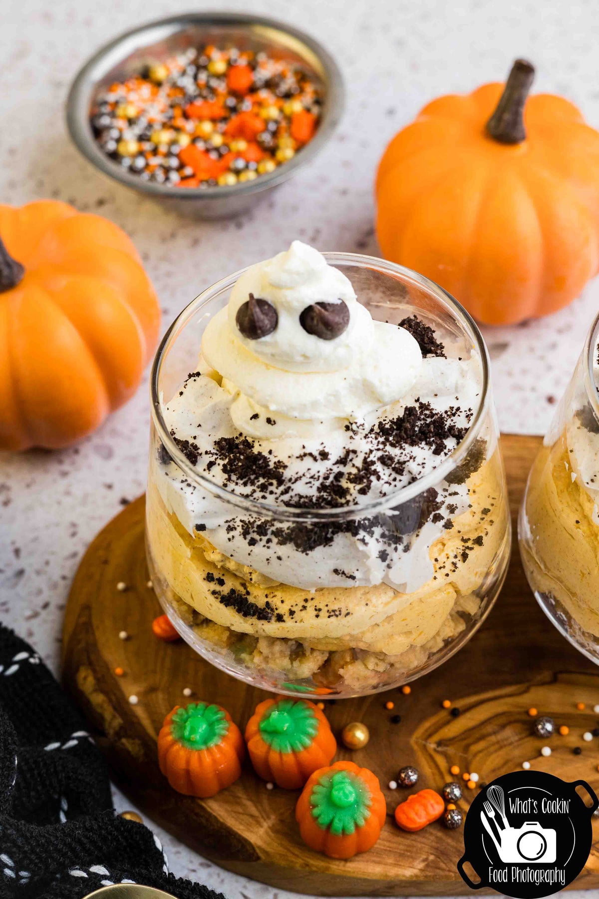 No Bake Pumpkin Ghost Cheesecake Cups