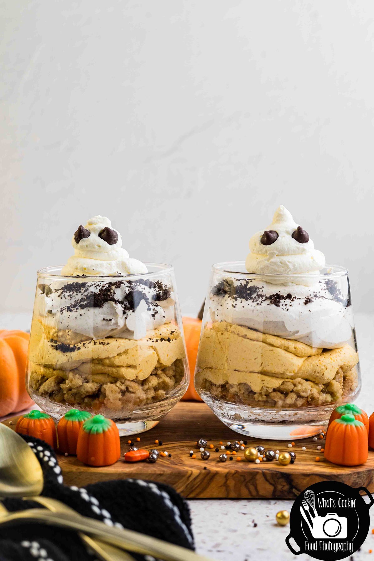 No Bake Pumpkin Ghost Cheesecake Cups