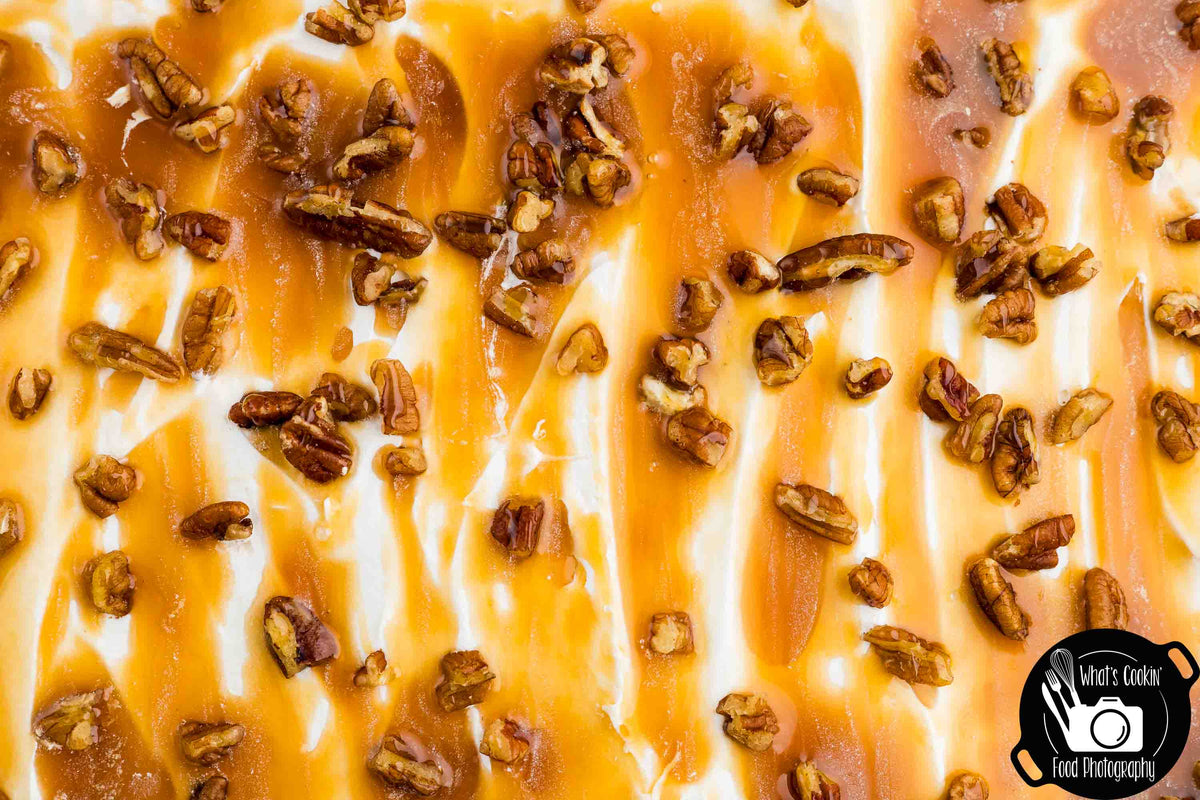 No Bake Caramel Apple Eclair Cake