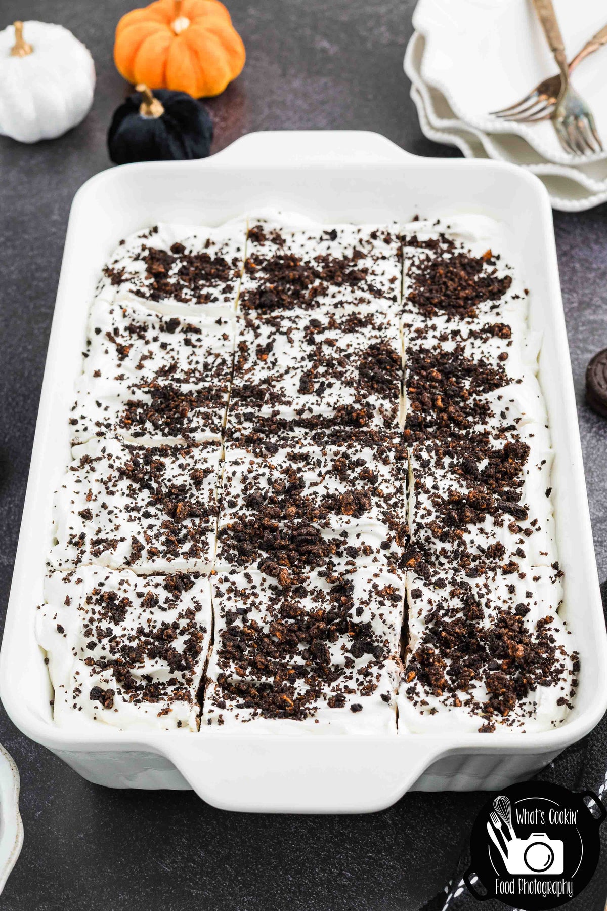No Bake Halloween Oreo Dessert