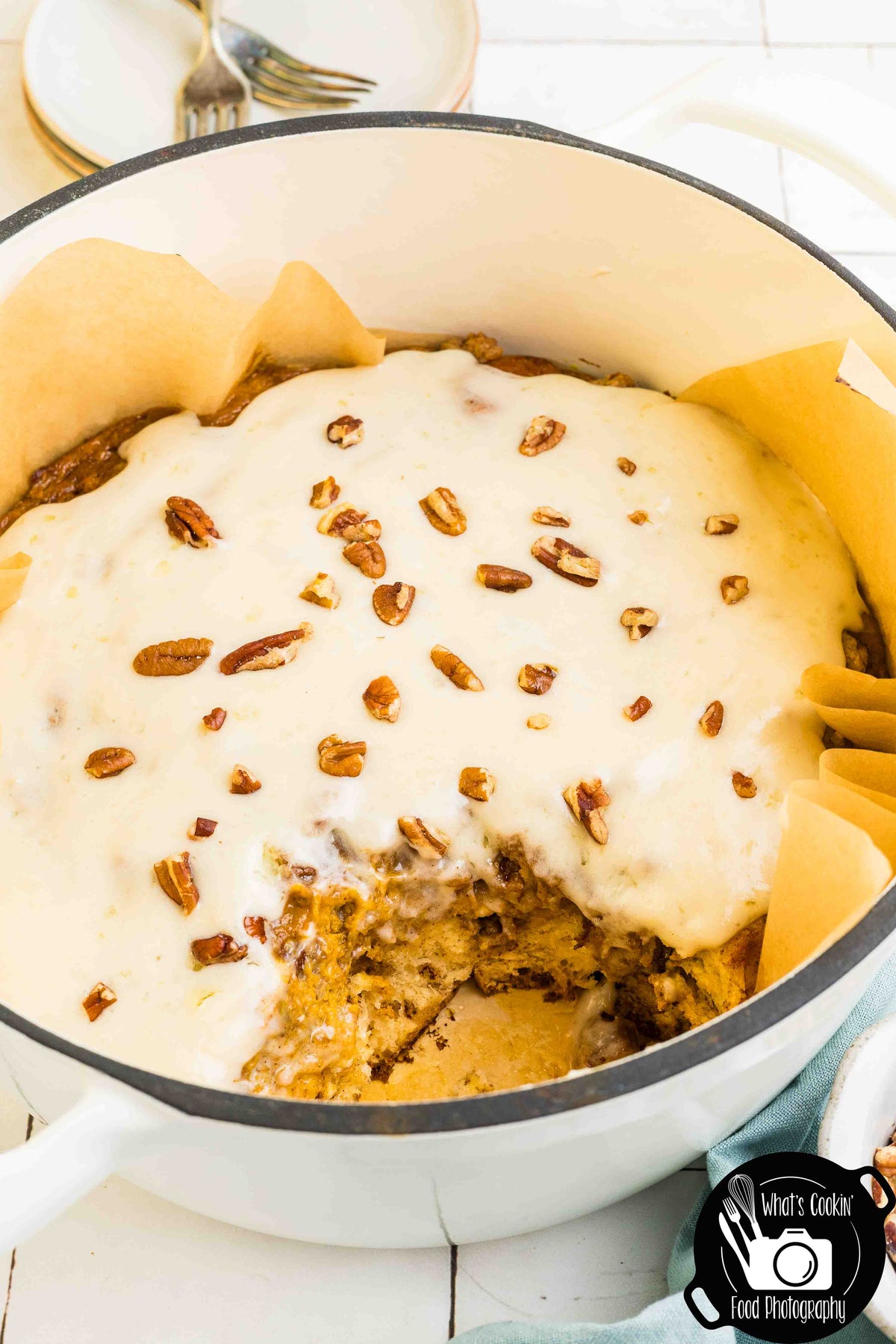 Dutch Oven Pumpkin Sticky Bun Cobbler