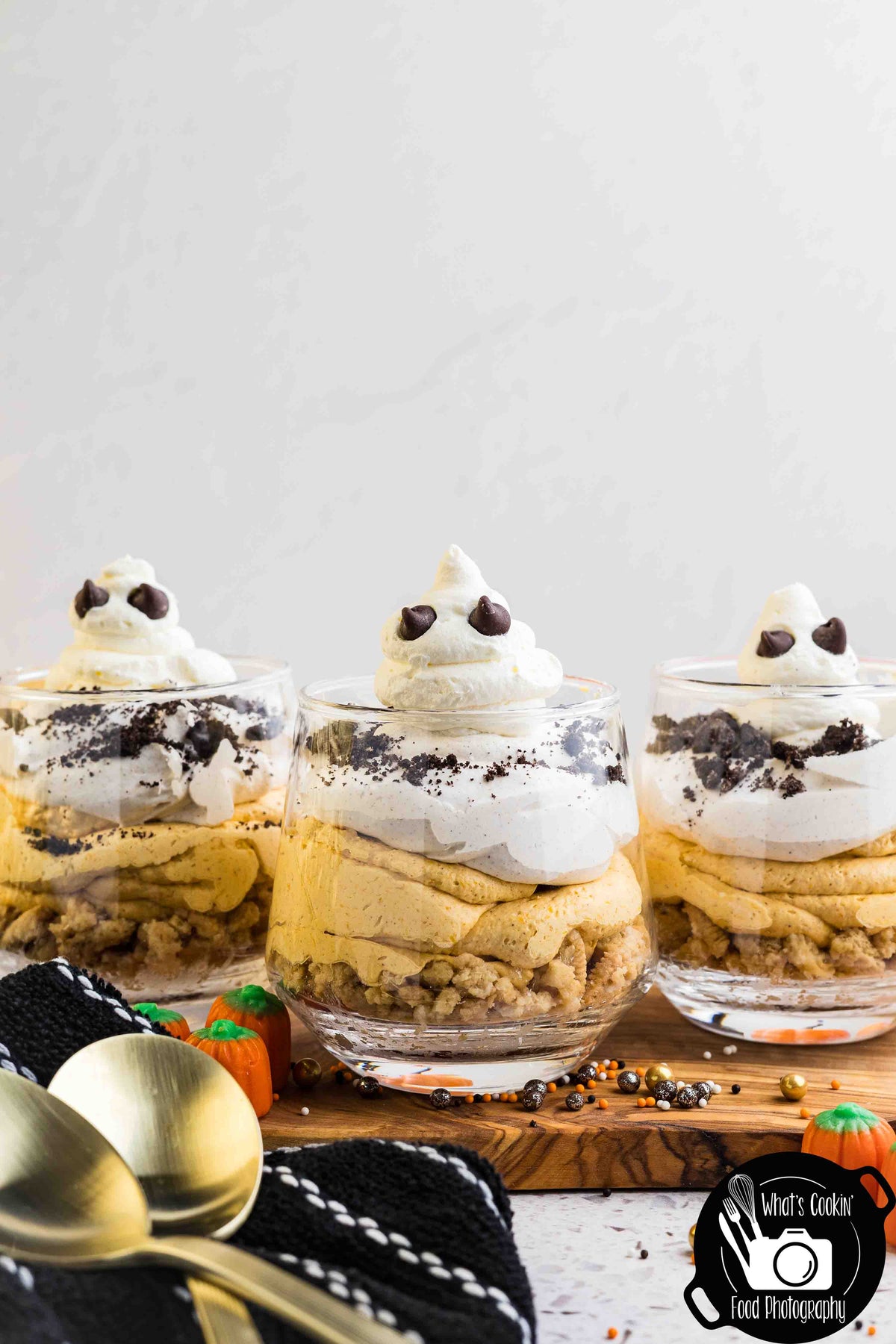 No Bake Pumpkin Ghost Cheesecake Cups
