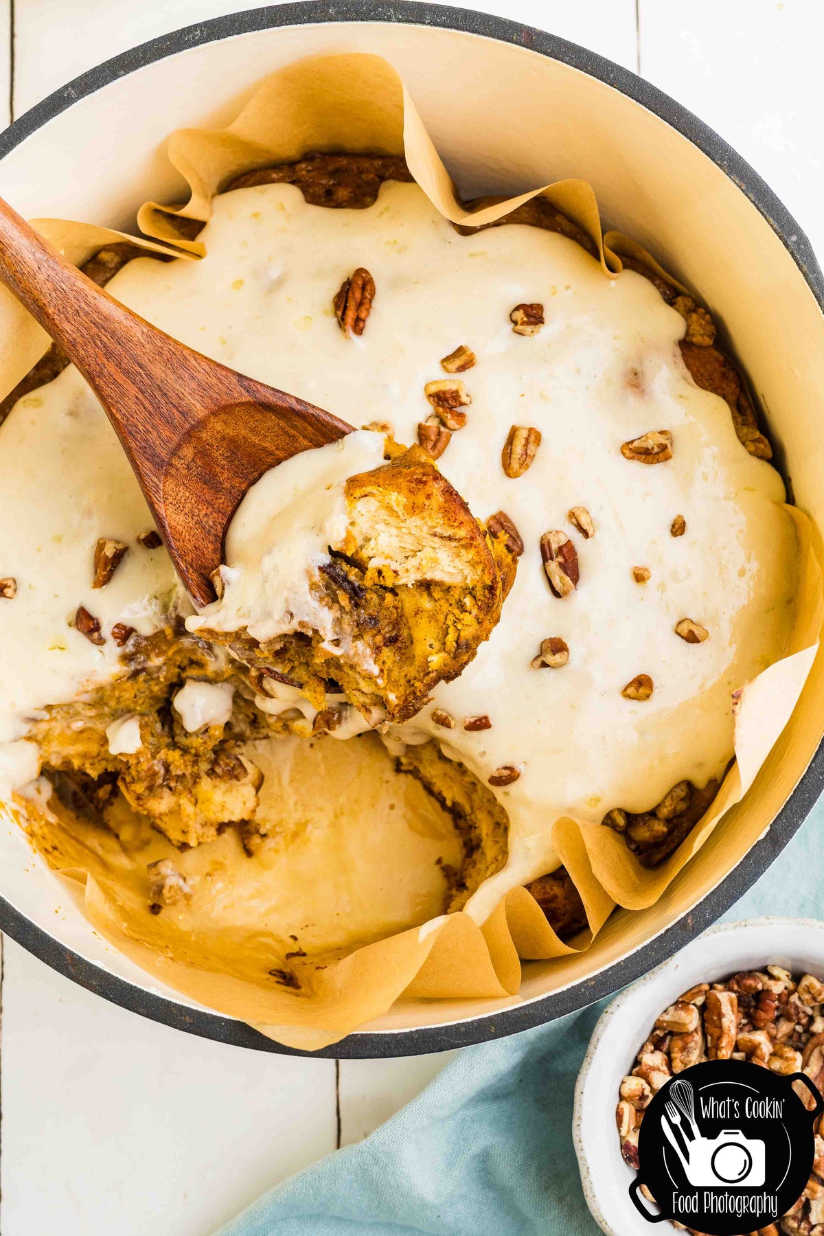 Dutch Oven Pumpkin Sticky Bun Cobbler