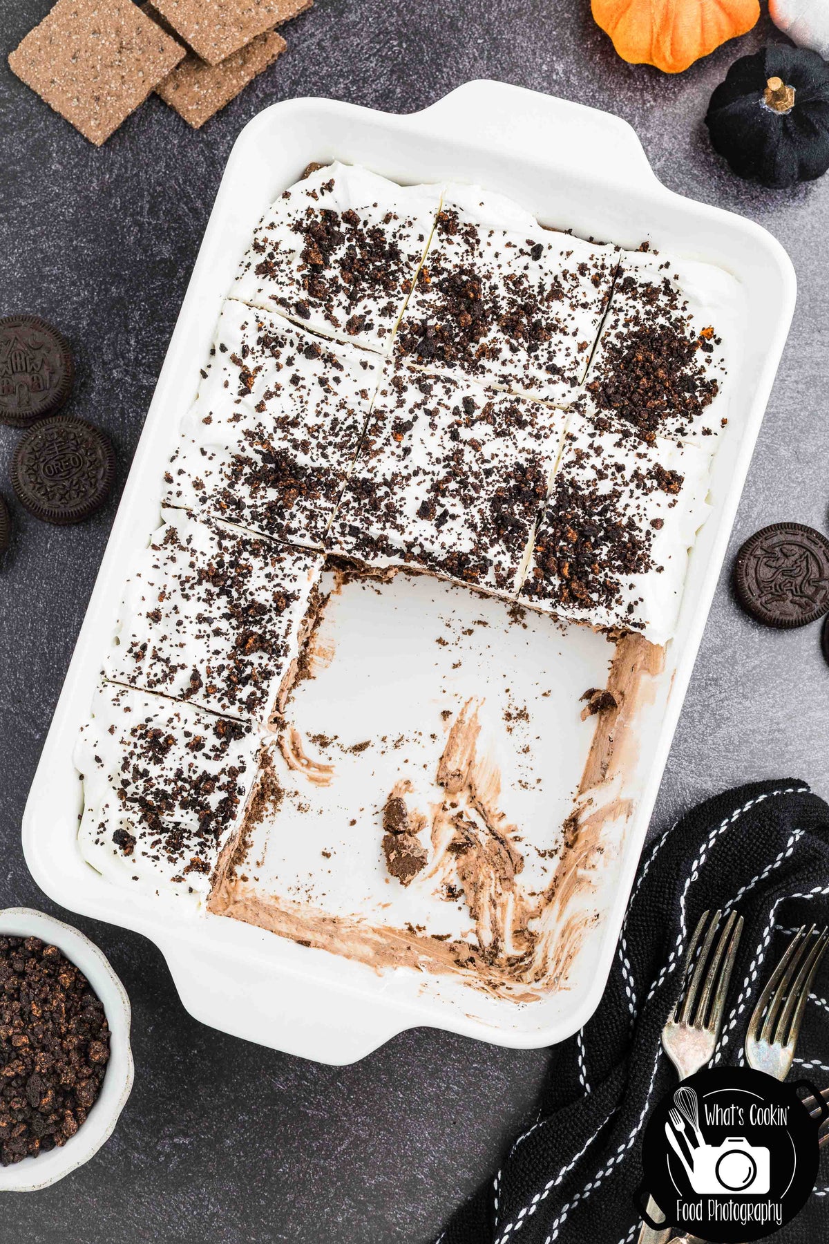 No Bake Halloween Oreo Dessert
