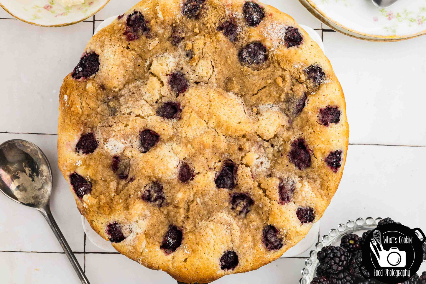 Brown Butter Blackberry Cream Skillet Cake
