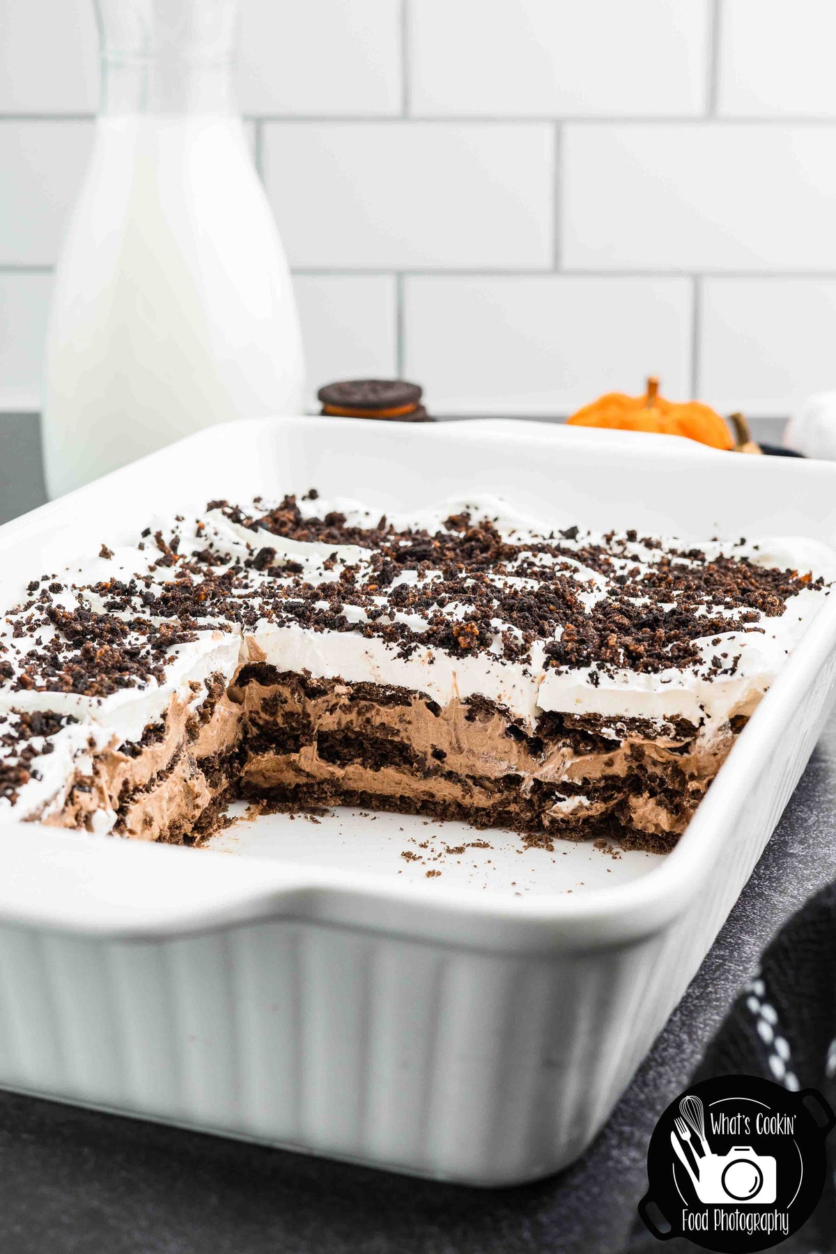No Bake Halloween Oreo Dessert