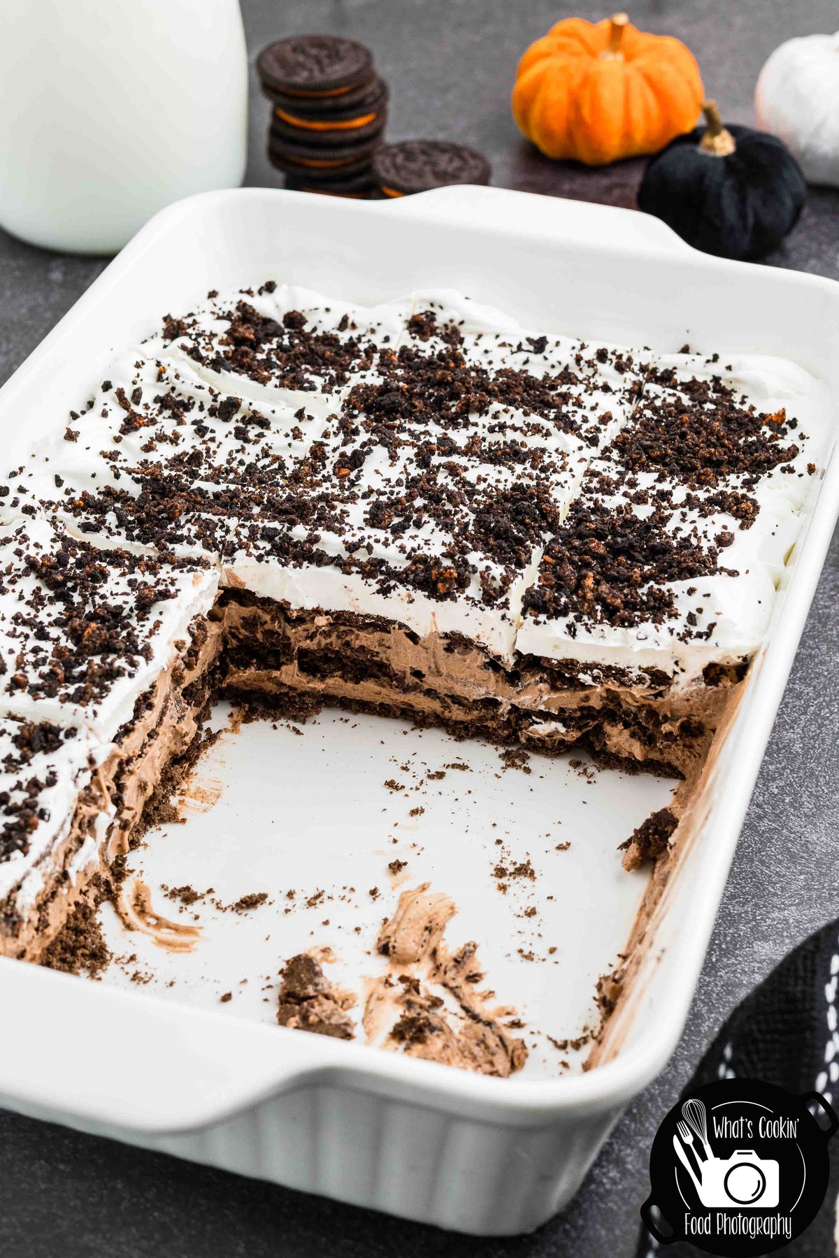 No Bake Halloween Oreo Dessert