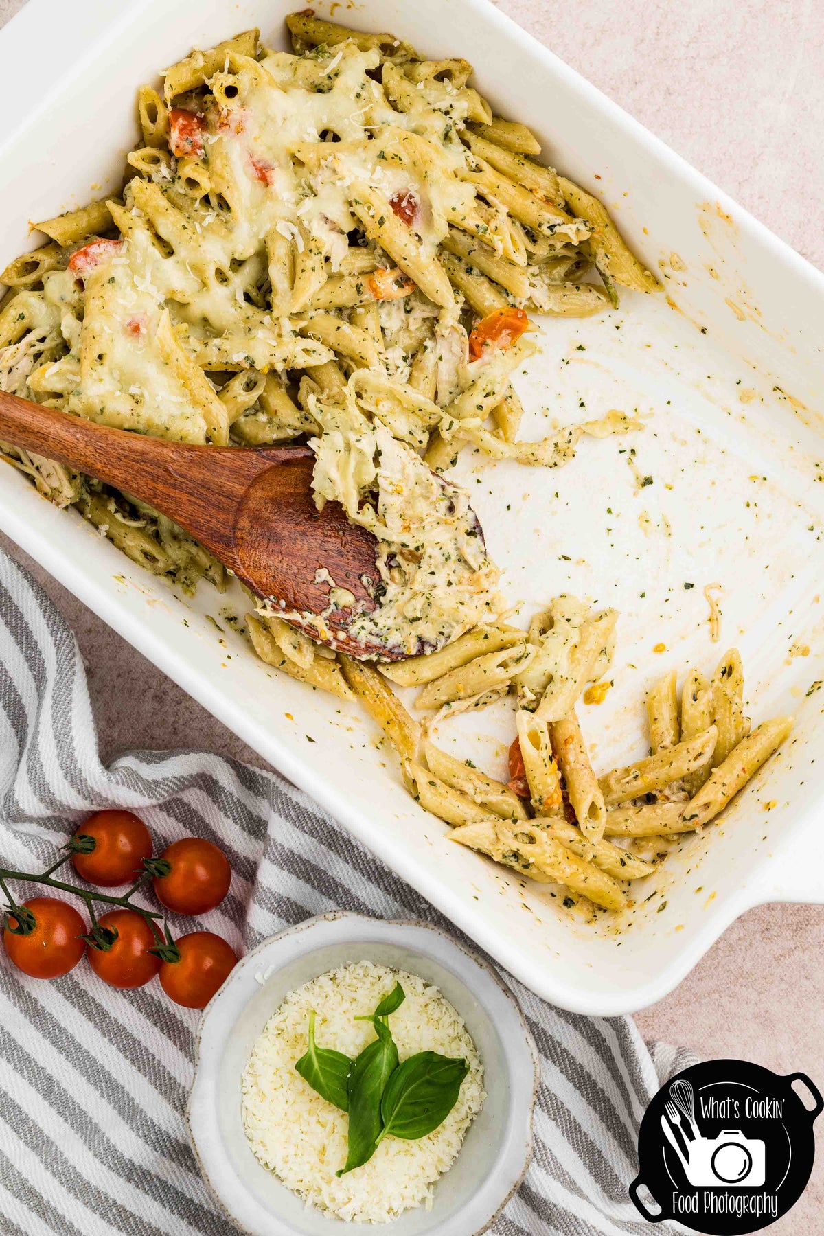 Basil Pesto Pasta Bake