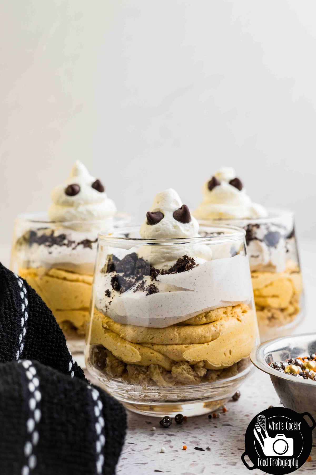No Bake Pumpkin Ghost Cheesecake Cups