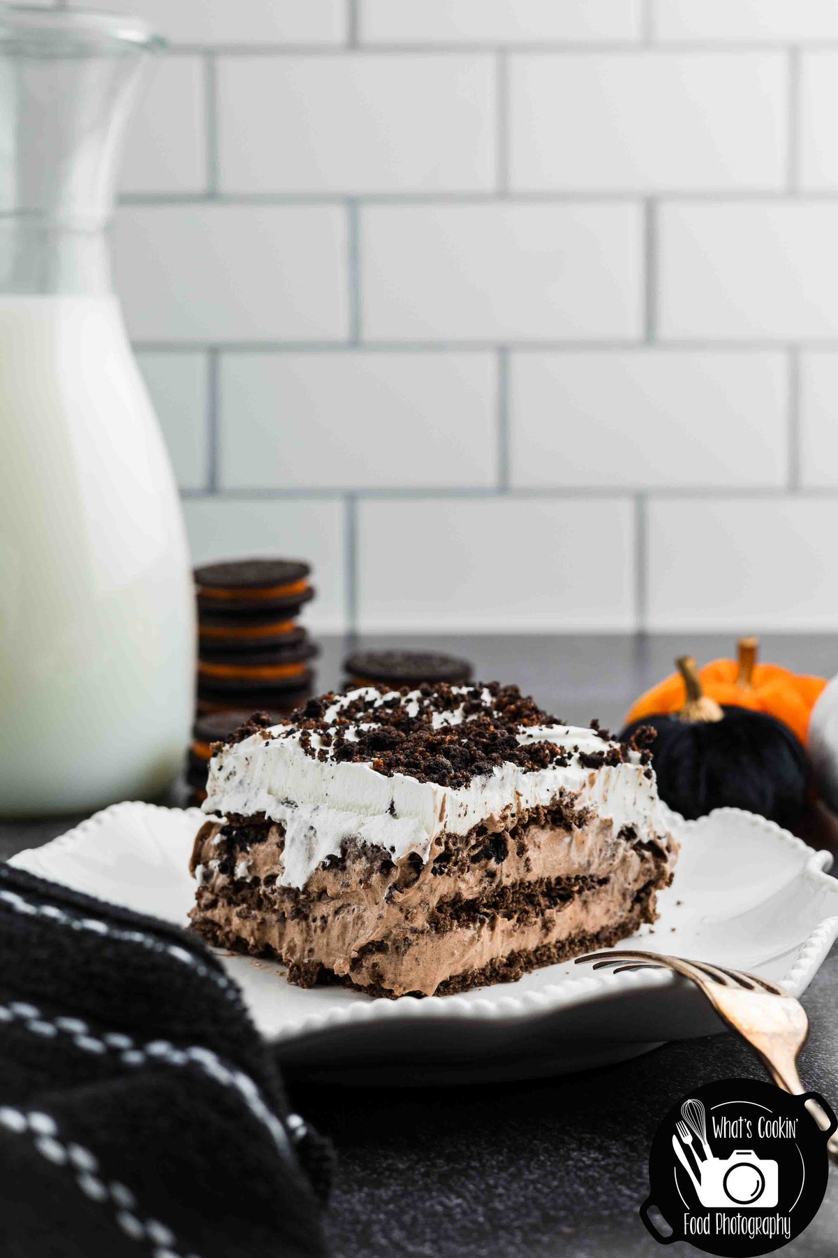No Bake Halloween Oreo Dessert