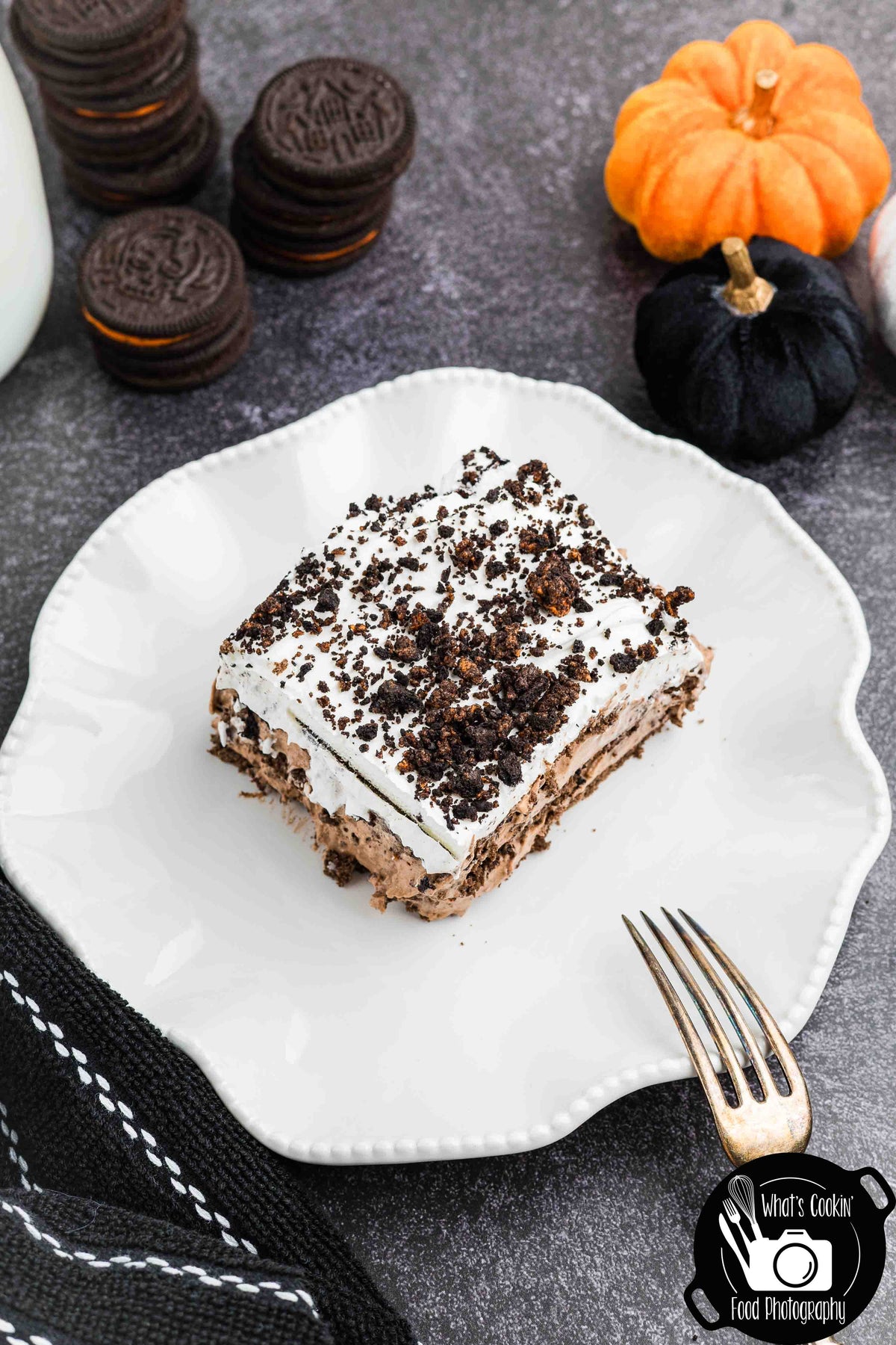 No Bake Halloween Oreo Dessert