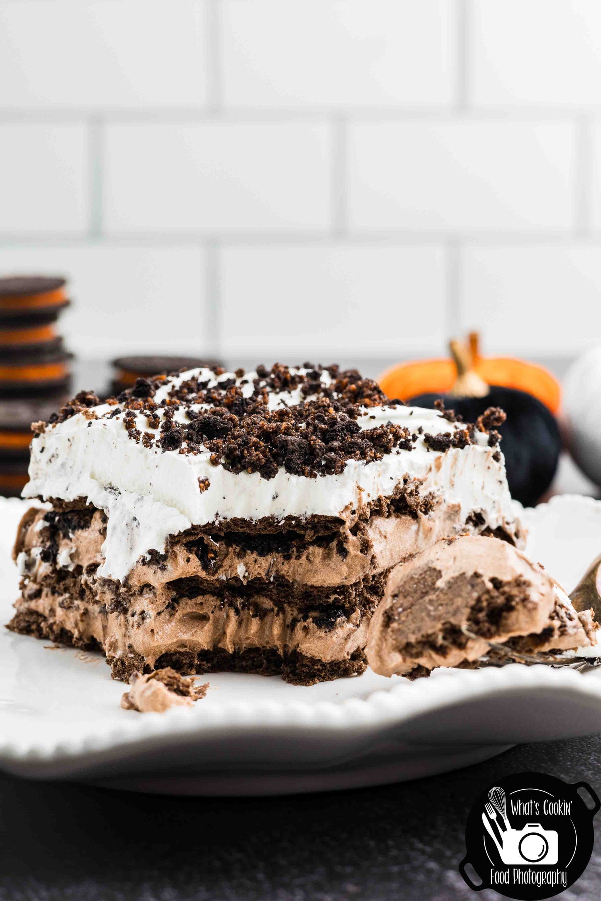 No Bake Halloween Oreo Dessert