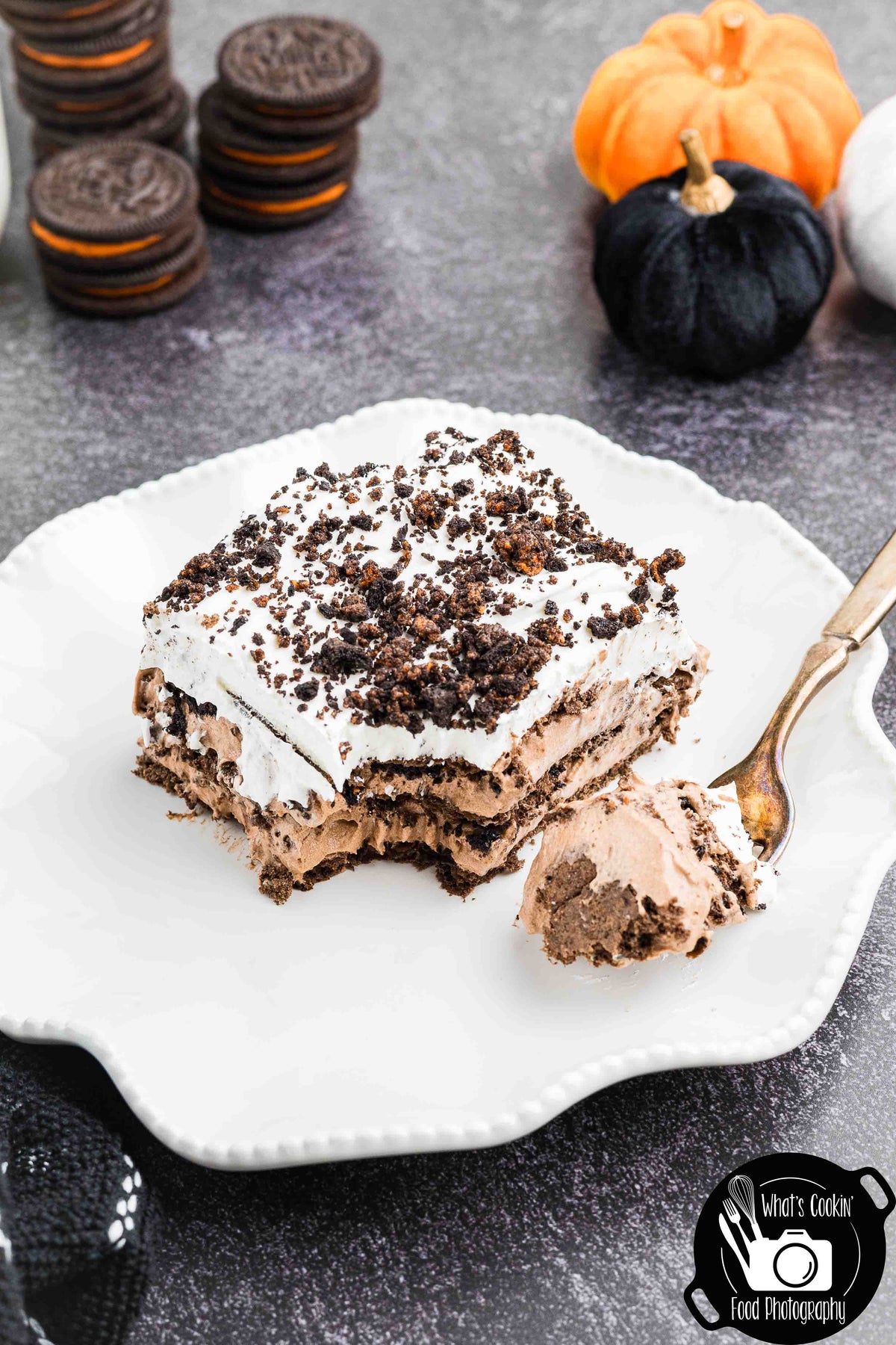 No Bake Halloween Oreo Dessert