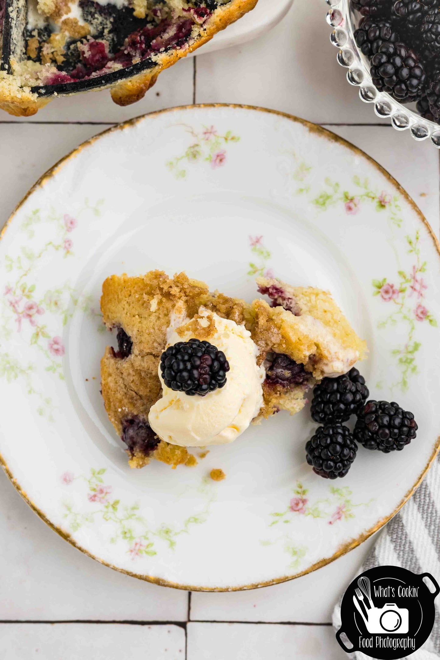 Brown Butter Blackberry Cream Skillet Cake