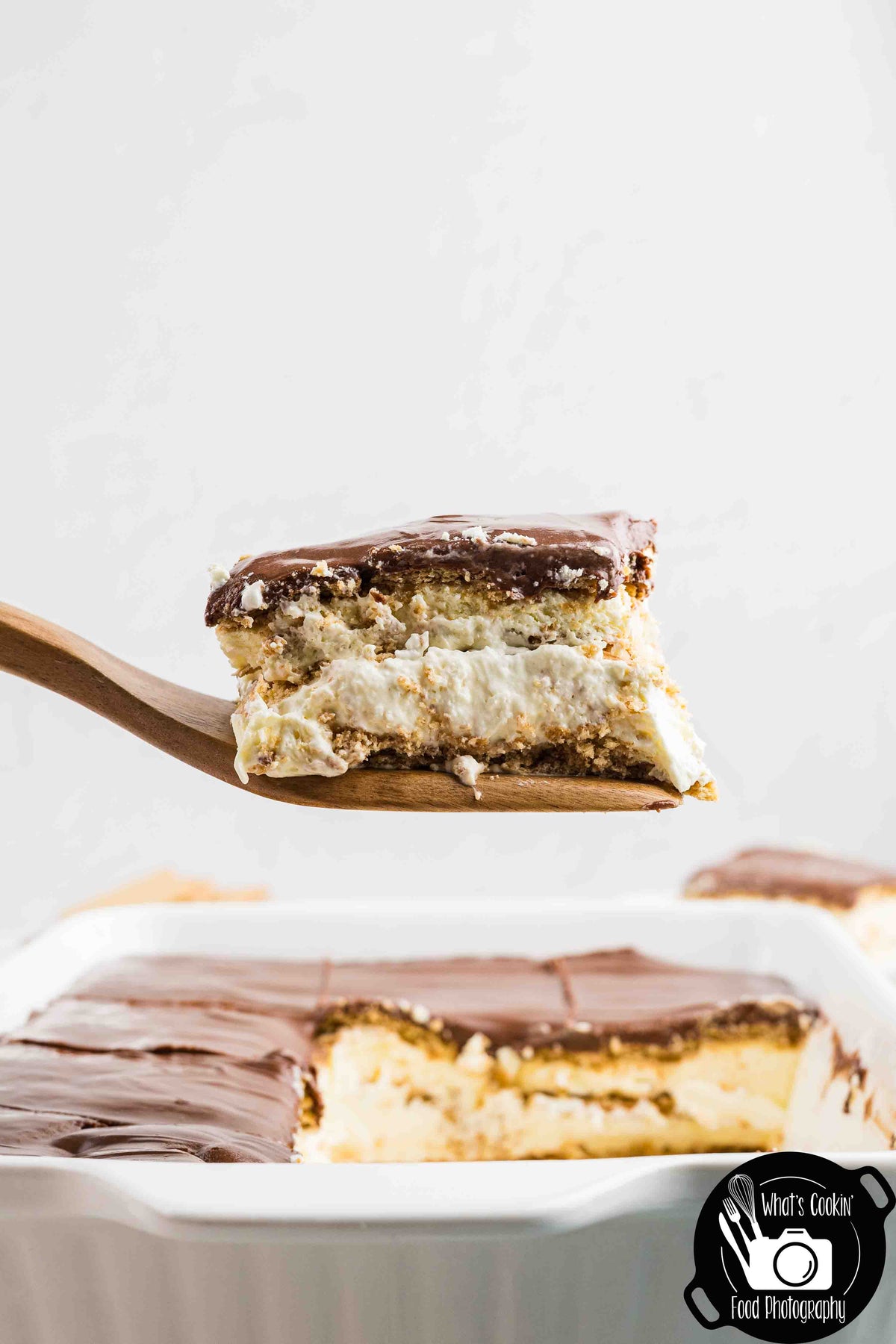No Bake Chocolate Eclair Cake