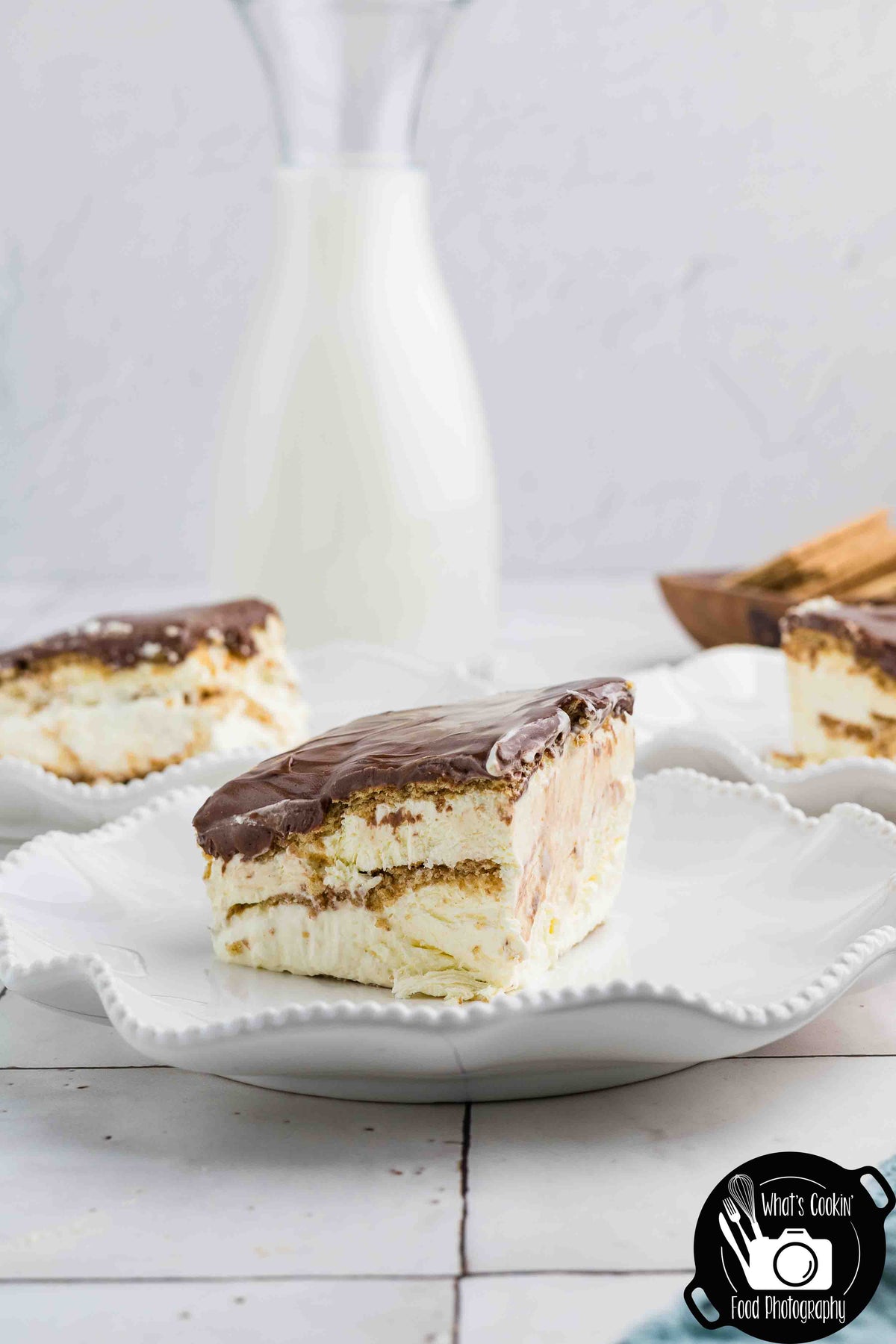 No Bake Chocolate Eclair Cake