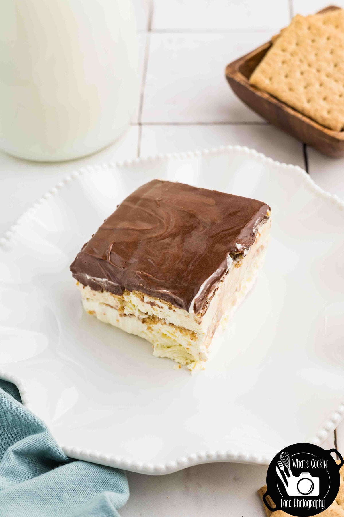 No Bake Chocolate Eclair Cake