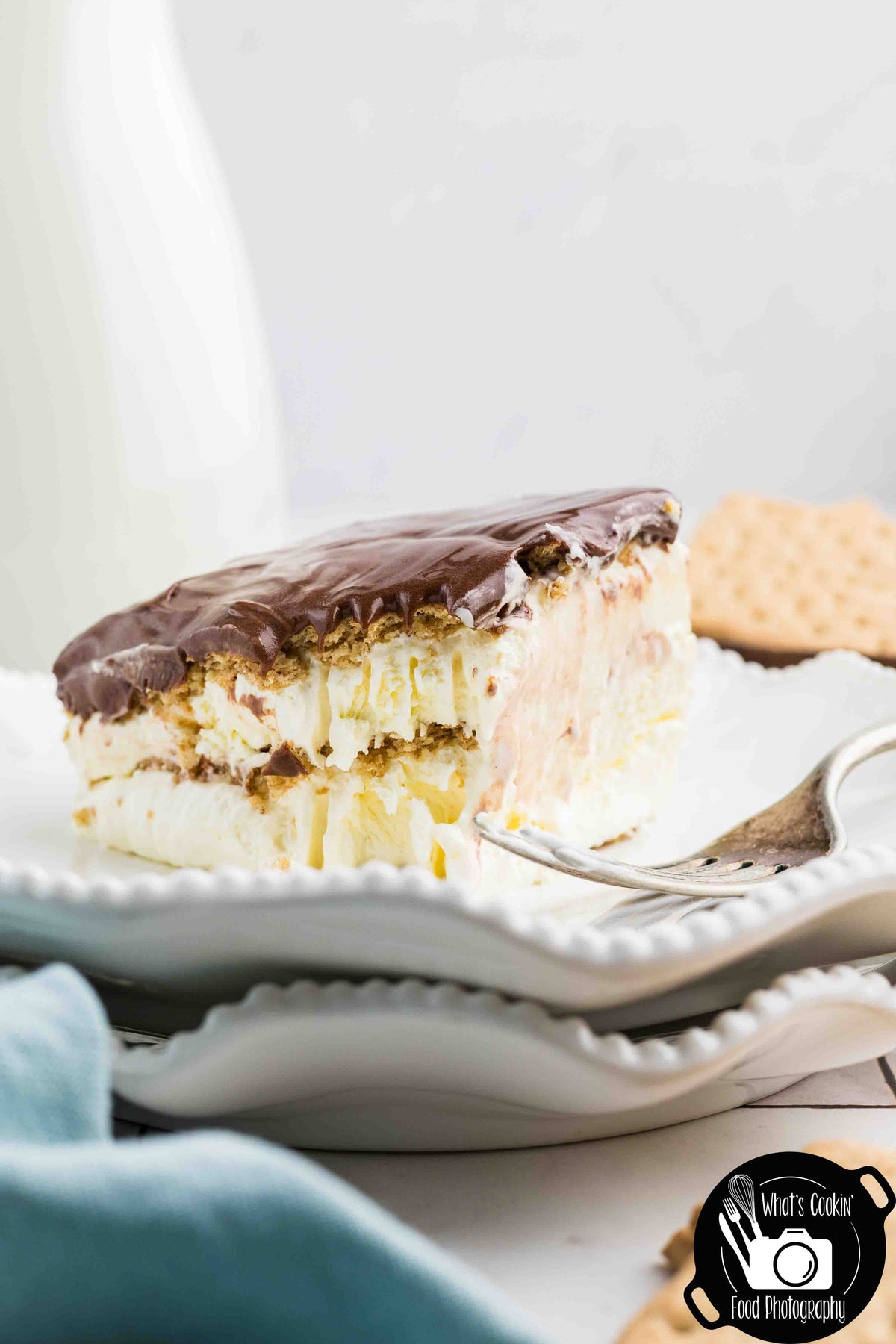 No Bake Chocolate Eclair Cake