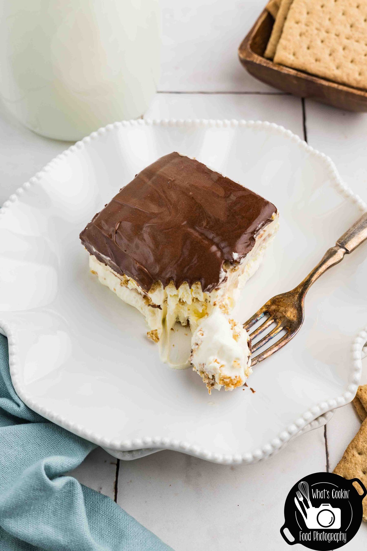 No Bake Chocolate Eclair Cake