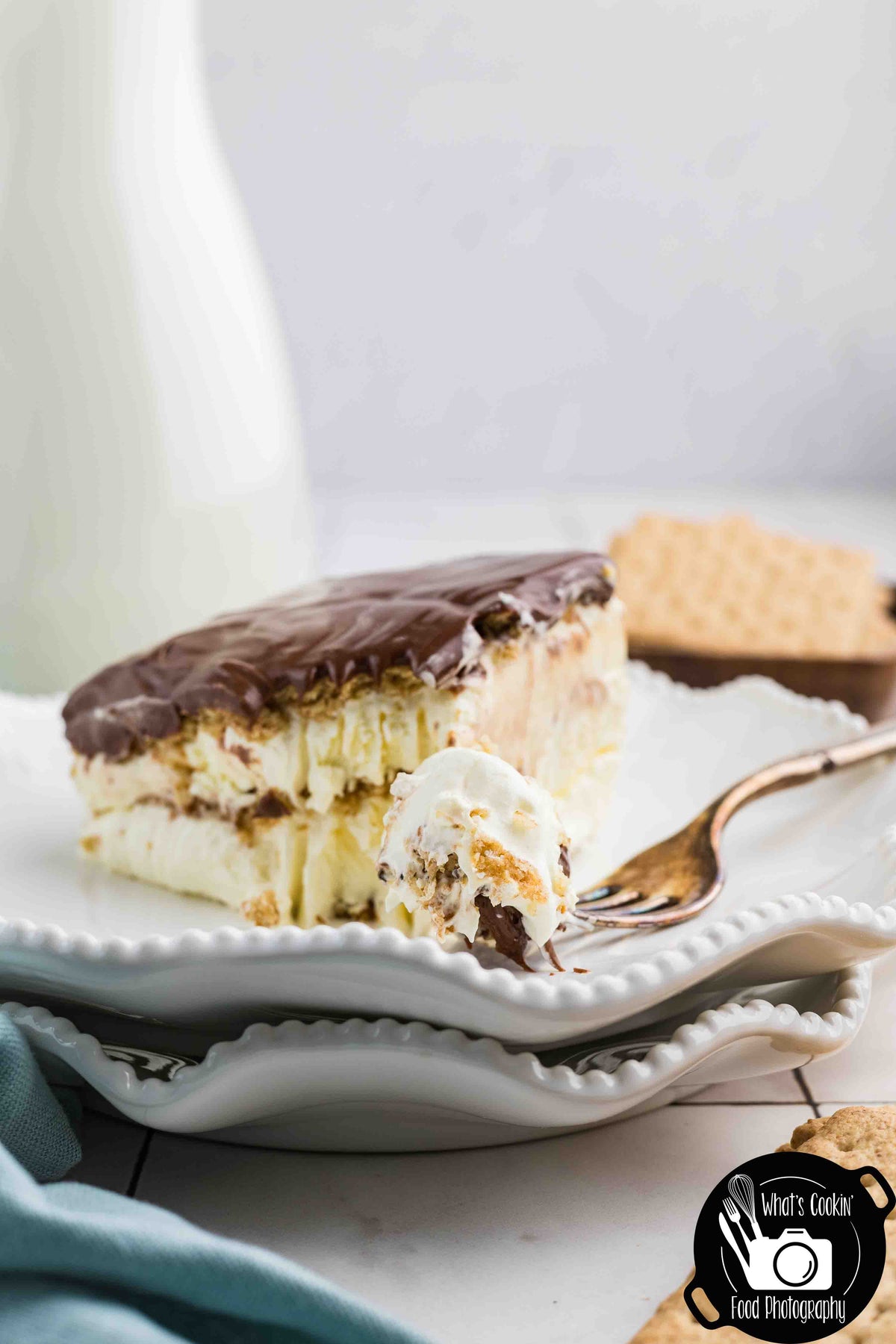 No Bake Chocolate Eclair Cake