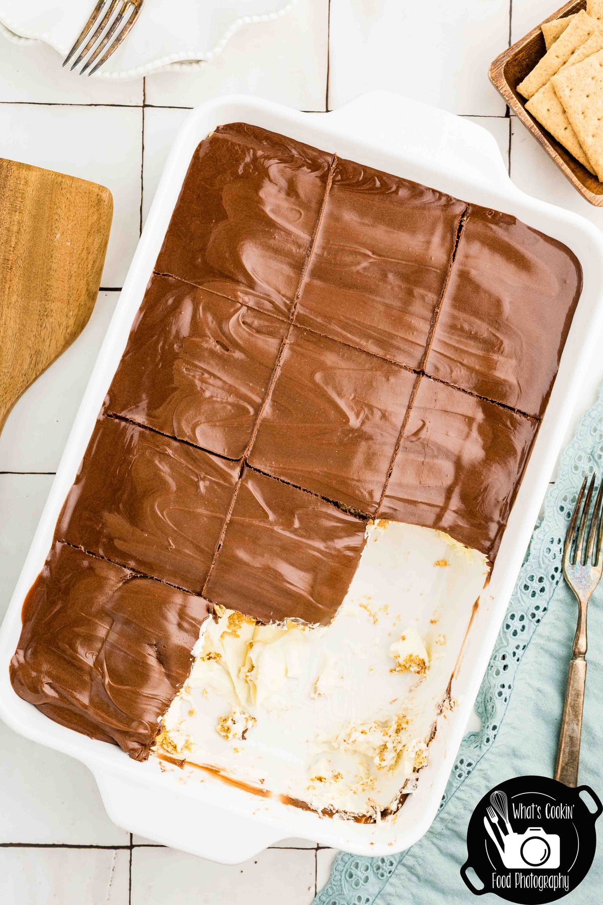 No Bake Chocolate Eclair Cake