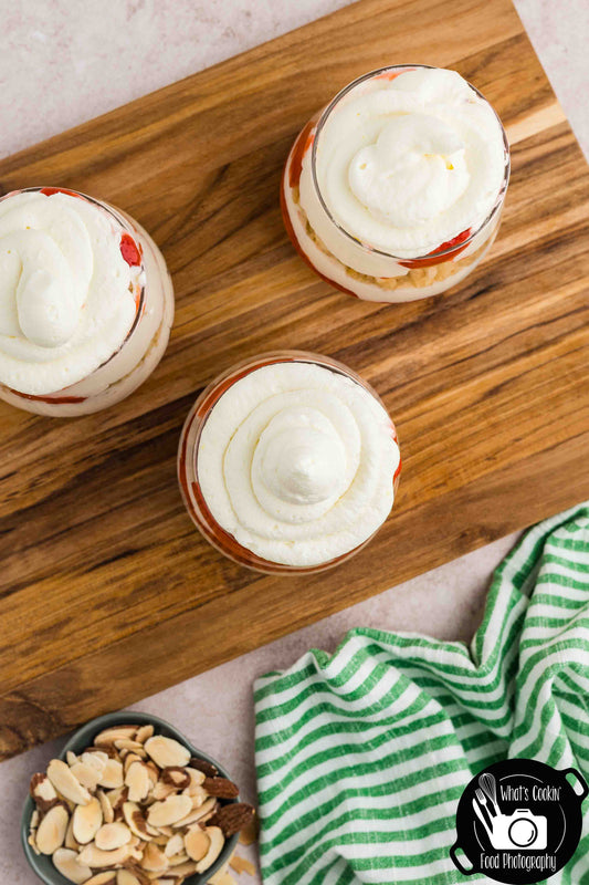 Strawberry Shortcake Cups (Almond Cake)