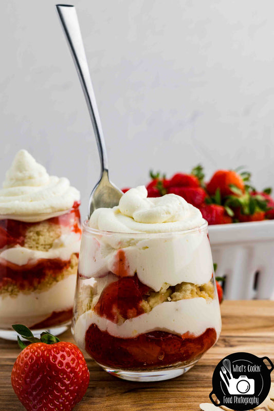 Strawberry Shortcake Cups (Almond Cake)