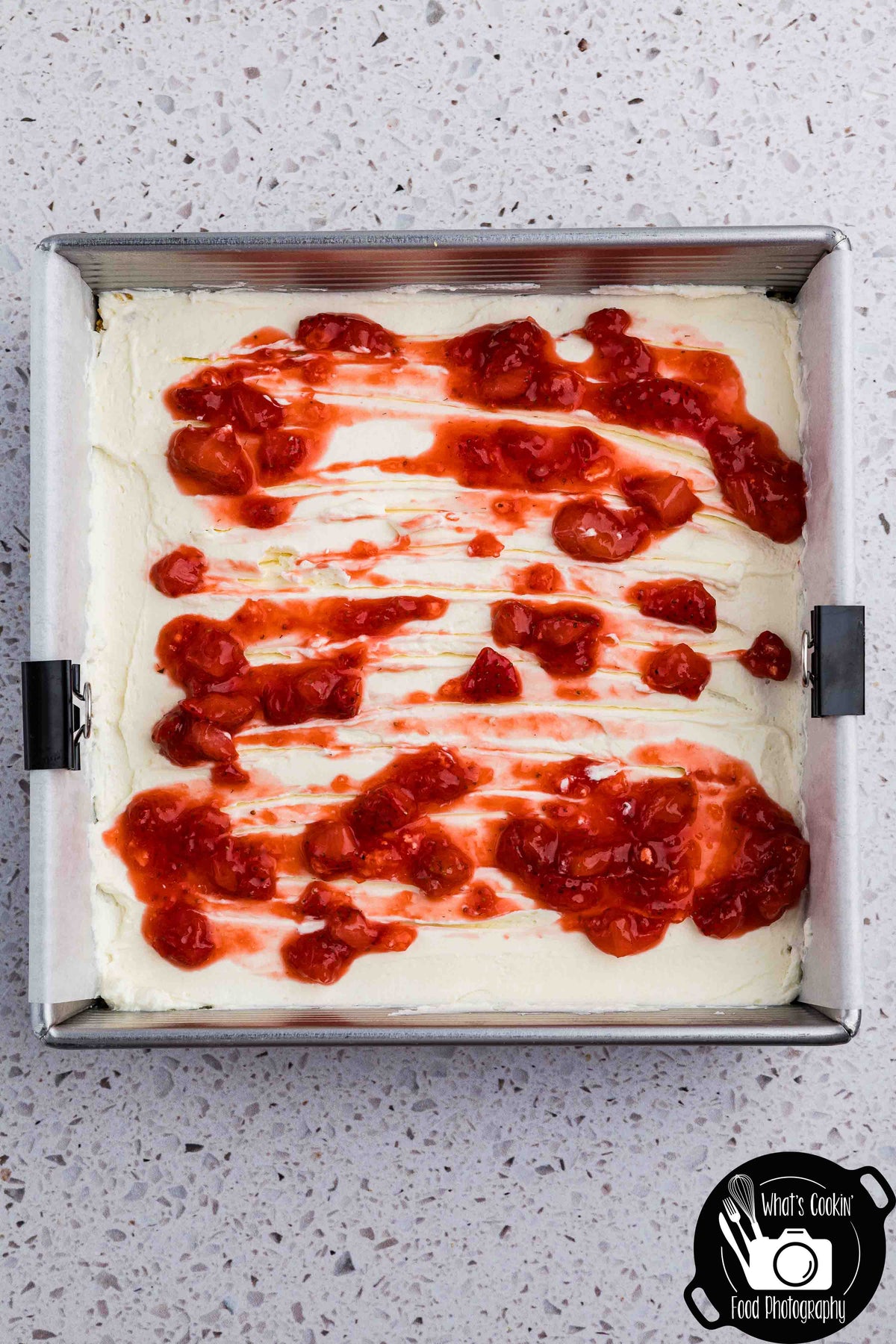 Blueberry and Strawberry Cheesecake Bars (No Bake)