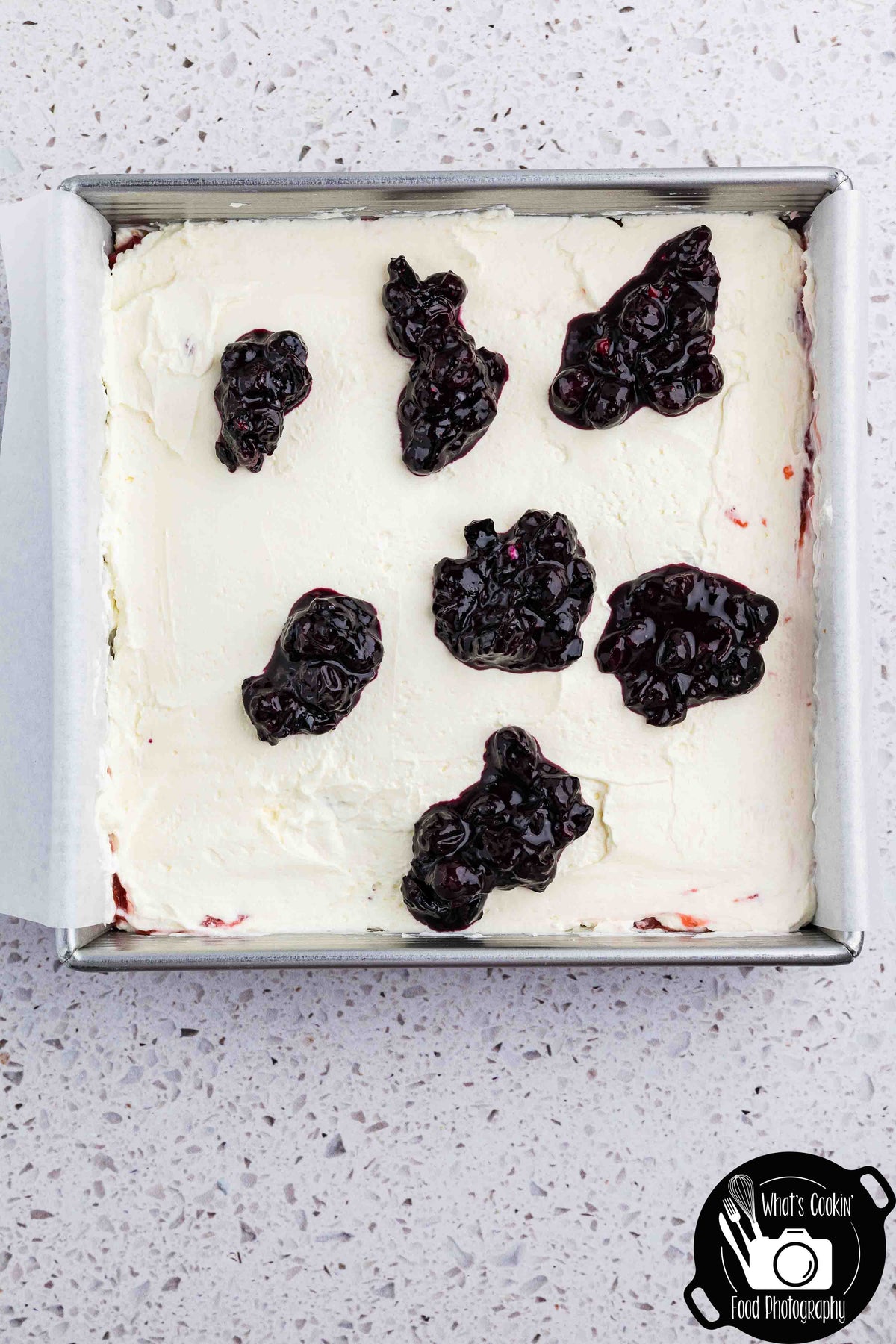 Blueberry and Strawberry Cheesecake Bars (No Bake)