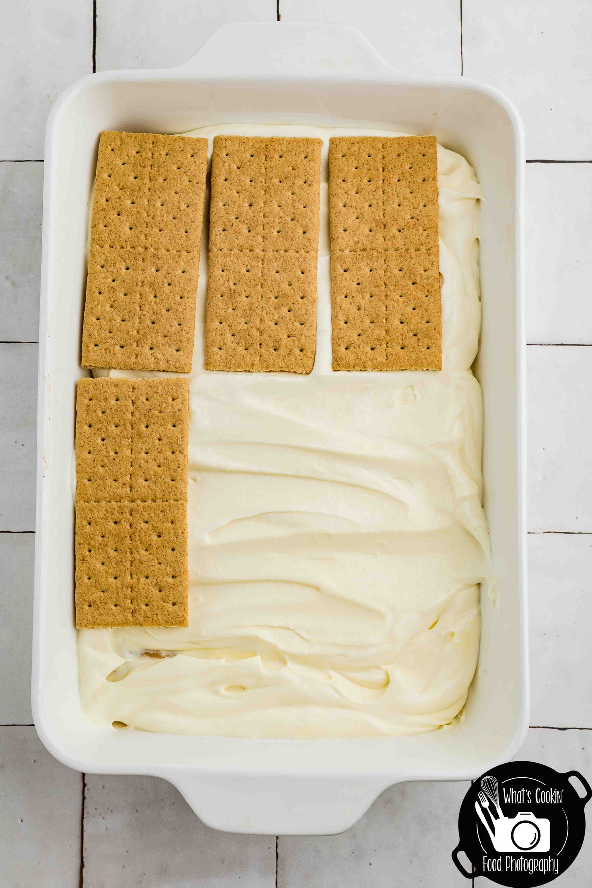 No Bake Caramel Apple Eclair Cake