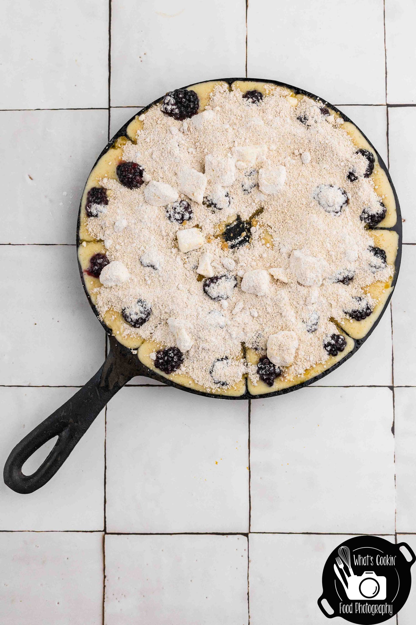 Brown Butter Blackberry Cream Skillet Cake
