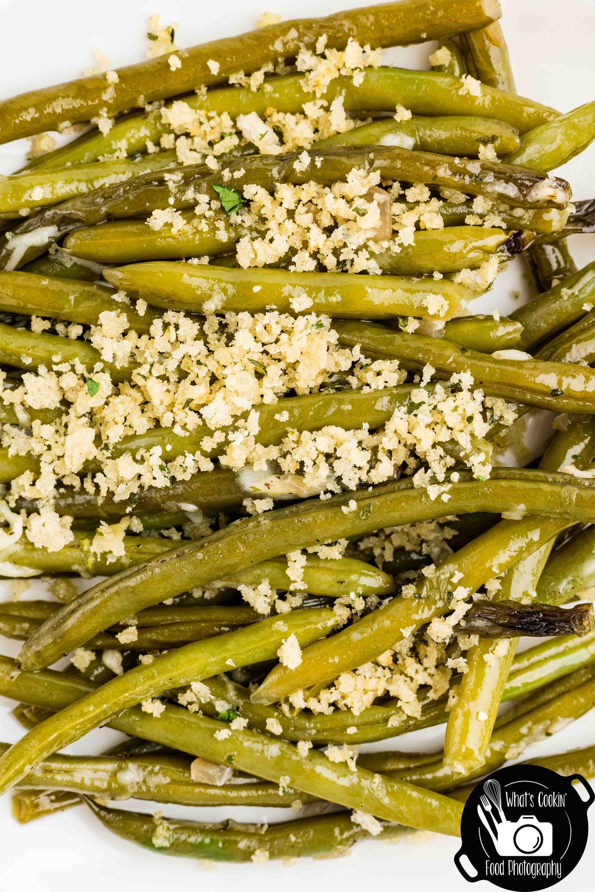 Crockpot Parmesan Green Beans with Shallot Butter Crumb