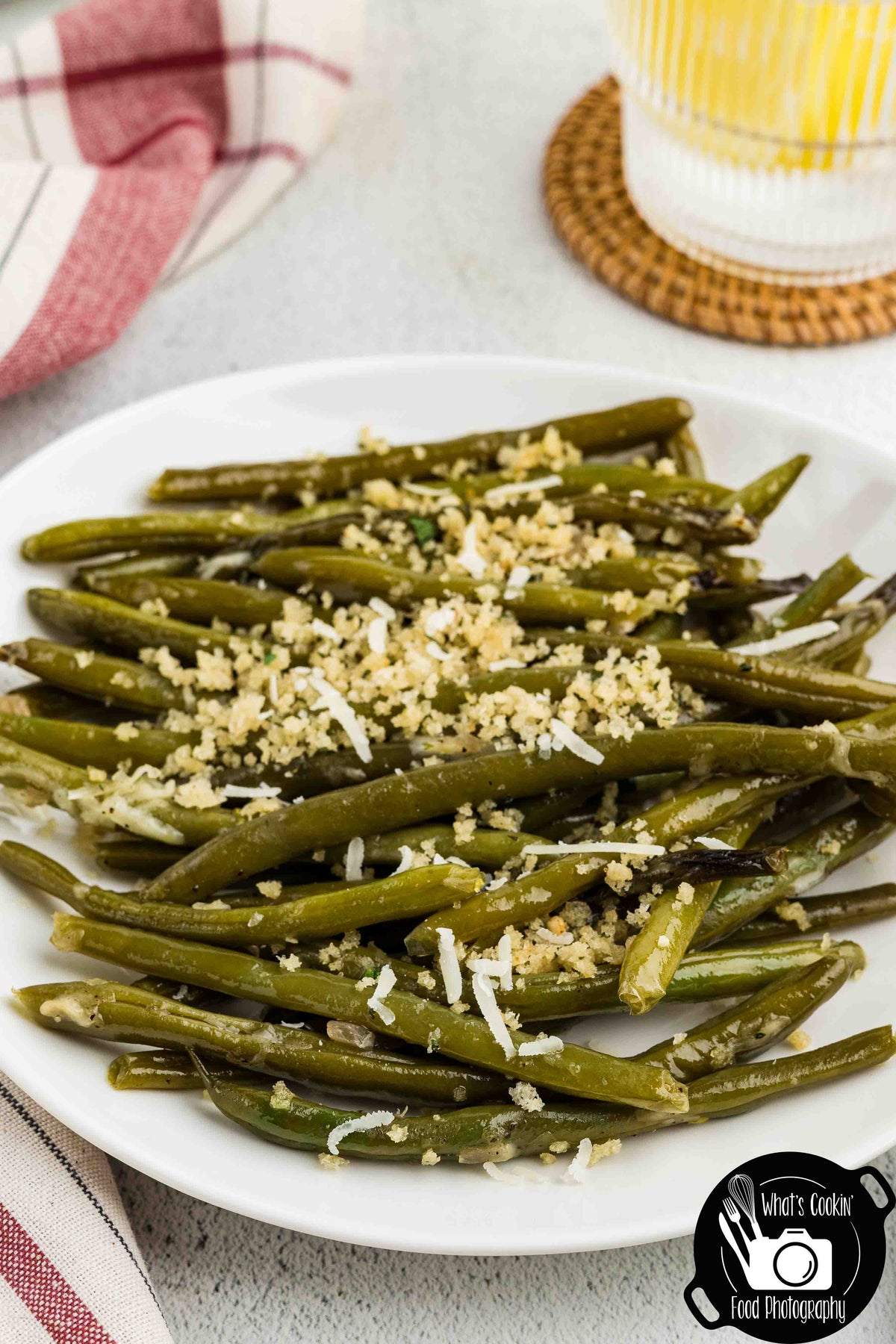 Crockpot Parmesan Green Beans with Shallot Butter Crumb