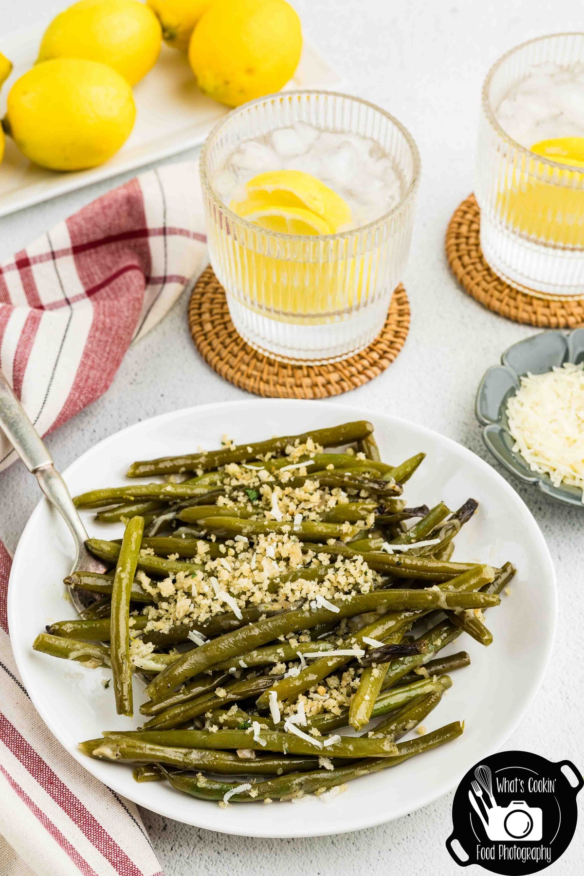 Crockpot Parmesan Green Beans with Shallot Butter Crumb