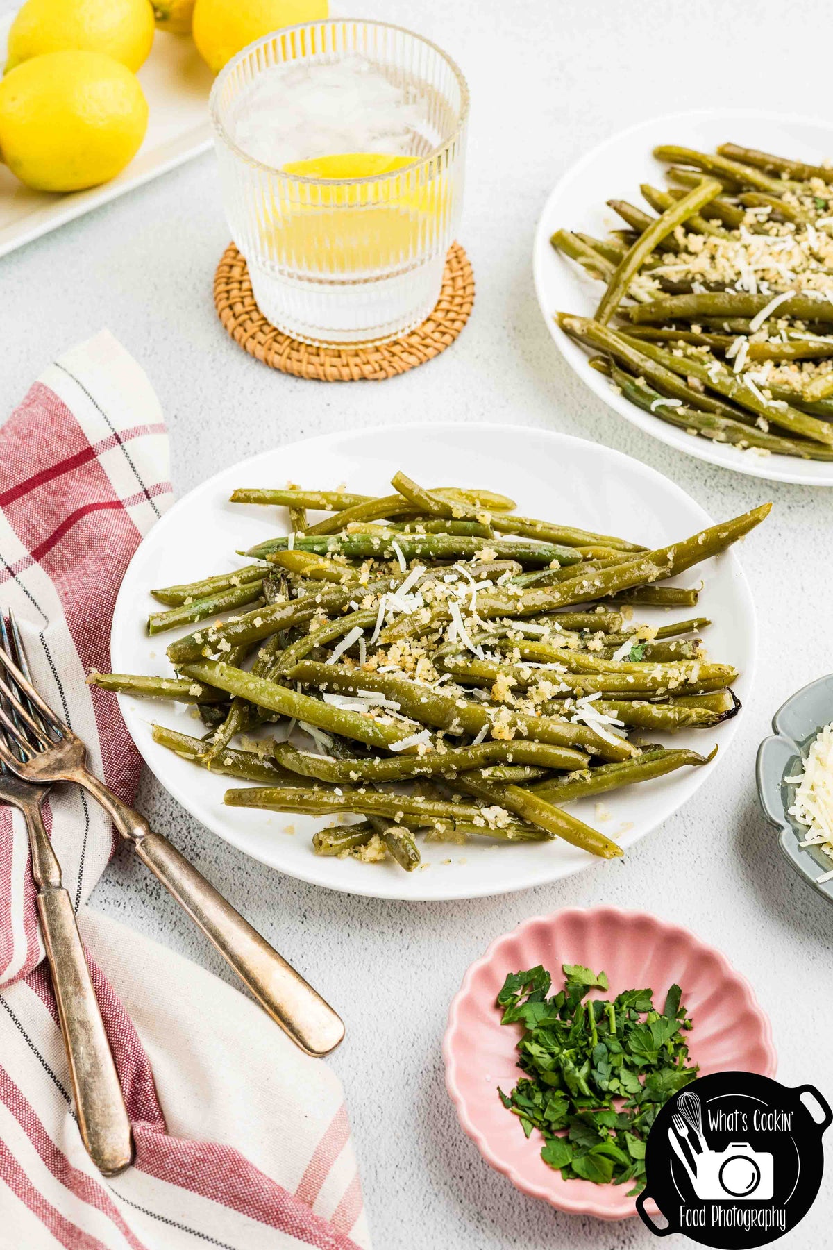 Crockpot Parmesan Green Beans with Shallot Butter Crumb