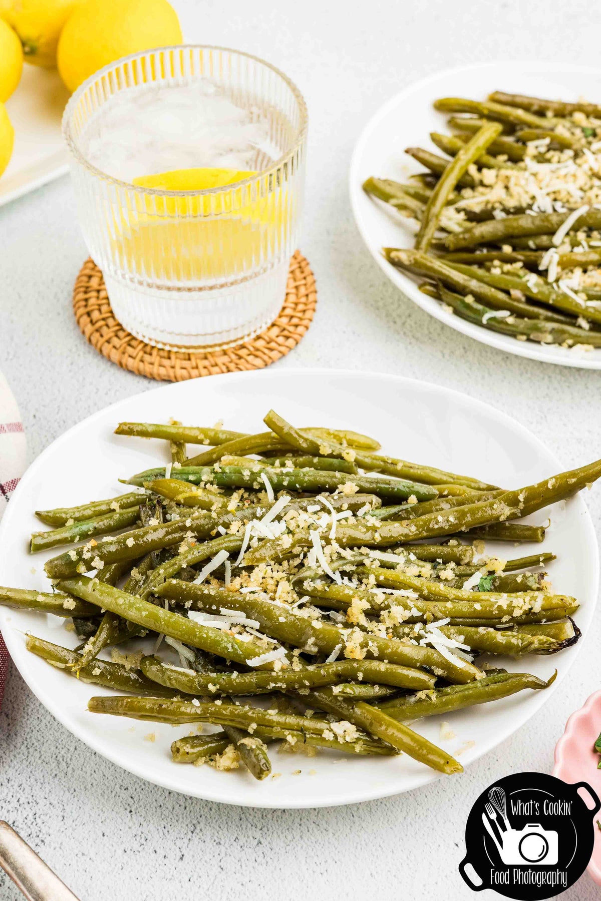 Crockpot Parmesan Green Beans with Shallot Butter Crumb