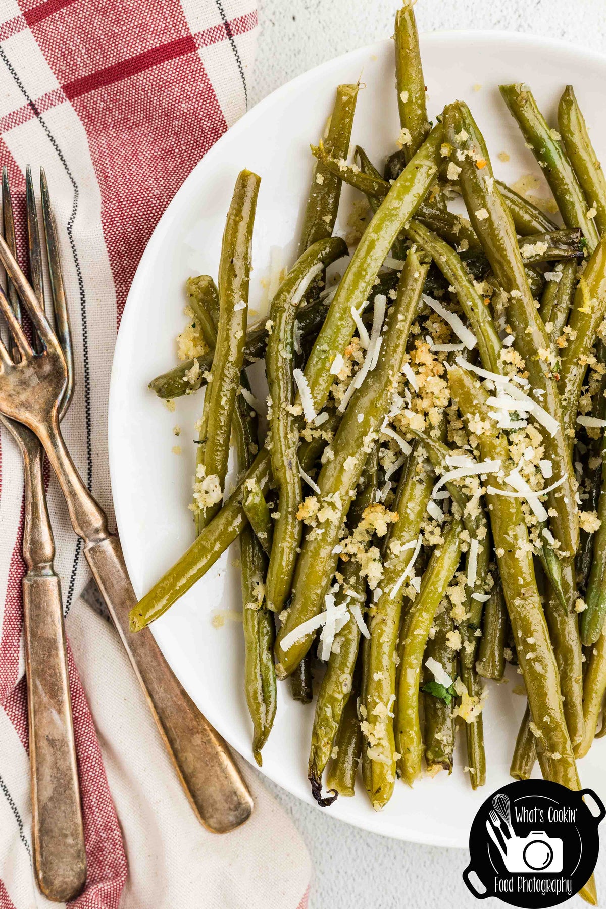 Crockpot Parmesan Green Beans with Shallot Butter Crumb
